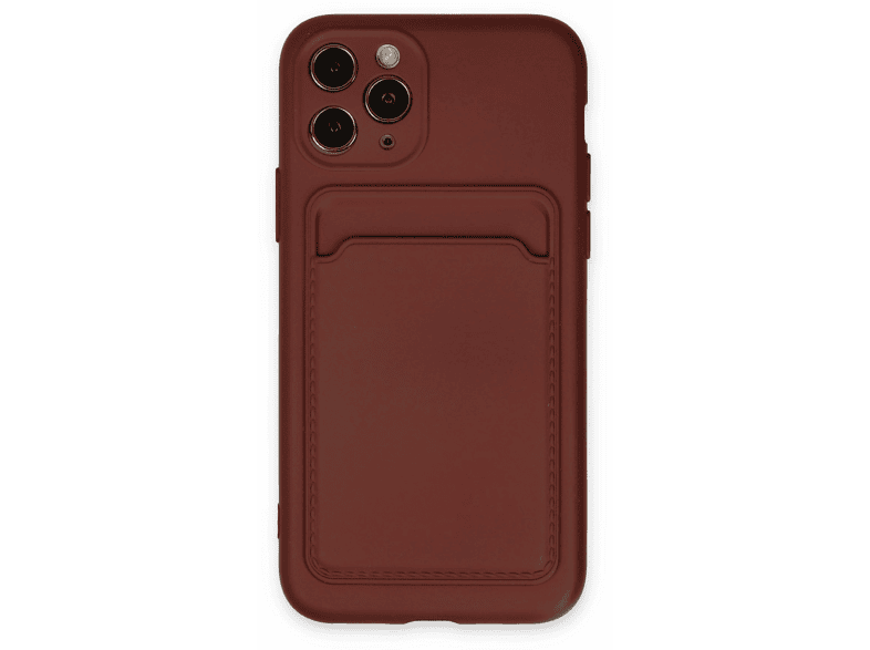 NEWFACE iPhone 11 Pro Uyumlu Kelvin Kartvizitli Silikon Telefon Kılıfı Bordo