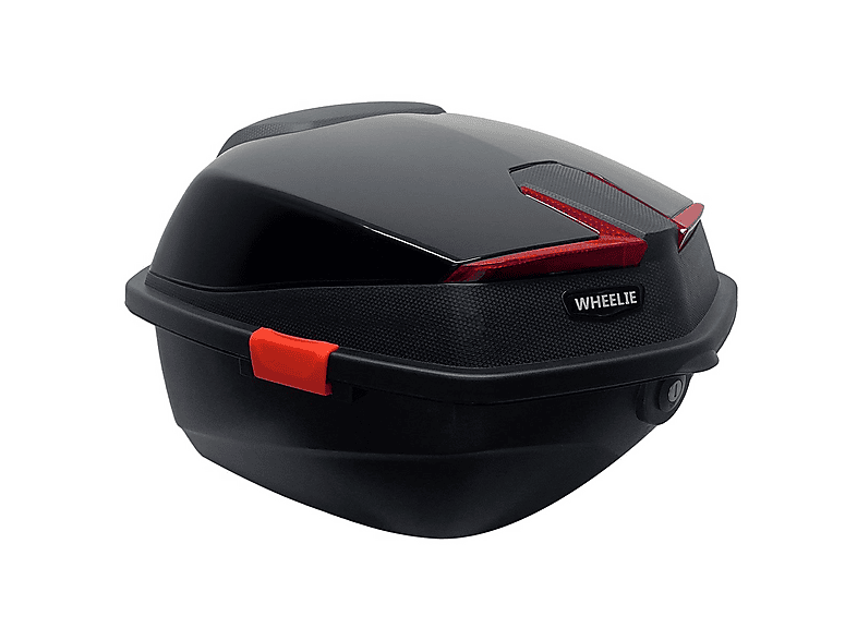 WHEELIE XT01-B 32 Litre Siyah Parlak Su Geçirmez ABS Top Case Çift Kilitleme Universal Motosiklet Arka Çanta