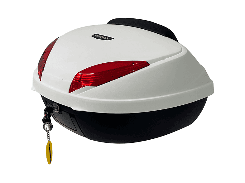 WHEELIE XT66-W 52 Litre Beyaz Su Geçirmez ABS Top Case Bagaj Universal Motosiklet Arka Çanta