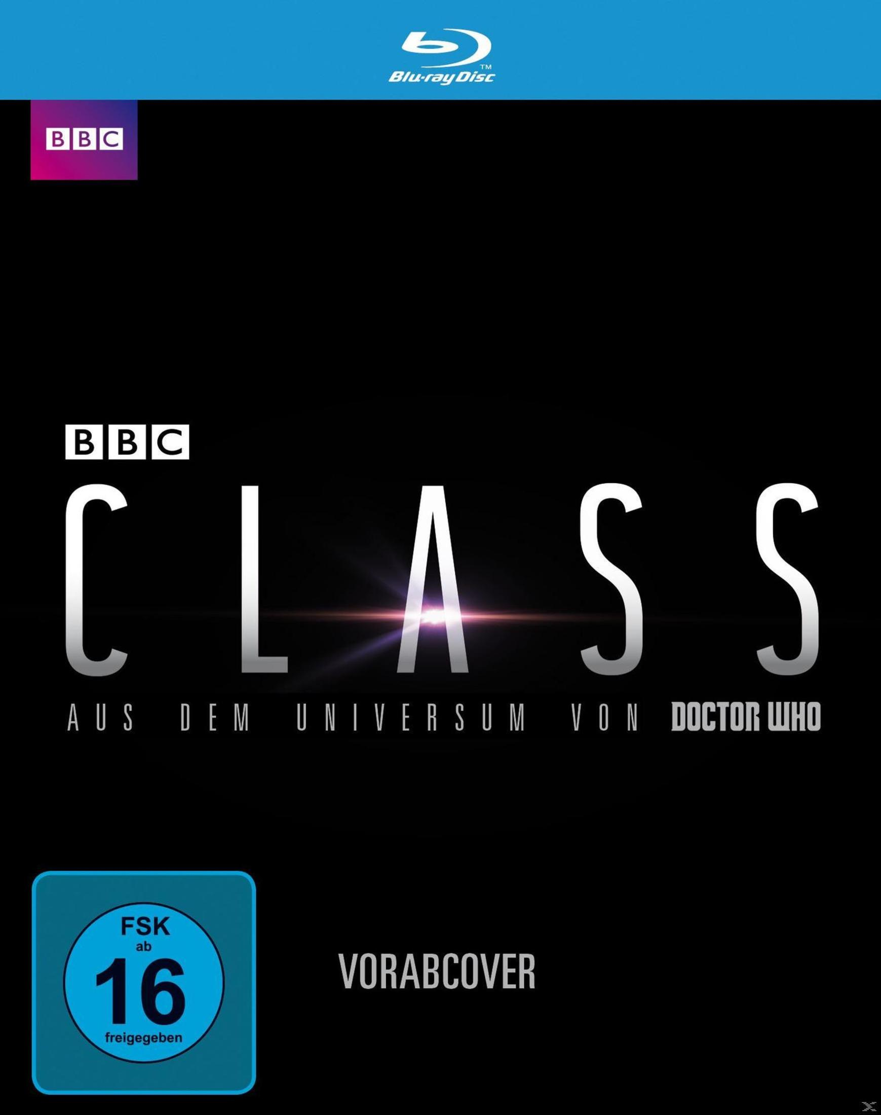 Blu-ray-Cover der BBC-Serie Class mit schwarzem Hintergrund, weißem Schriftzug und einer FSK-16-Altersfreigabe.