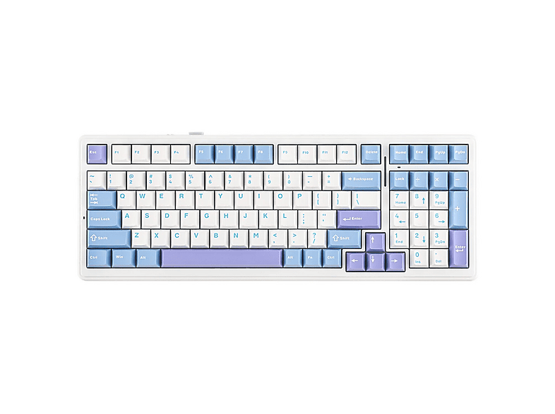 AULA Aula F99 3 Modlu RGB Hot Swap Mekanik Reaper Switch Kablosuz Makrolu Klavye Mavi Type-c kablolu / 2.4ghz kablosuz / bluetooth Manyetik Oyuncu Klavyesi Mavi