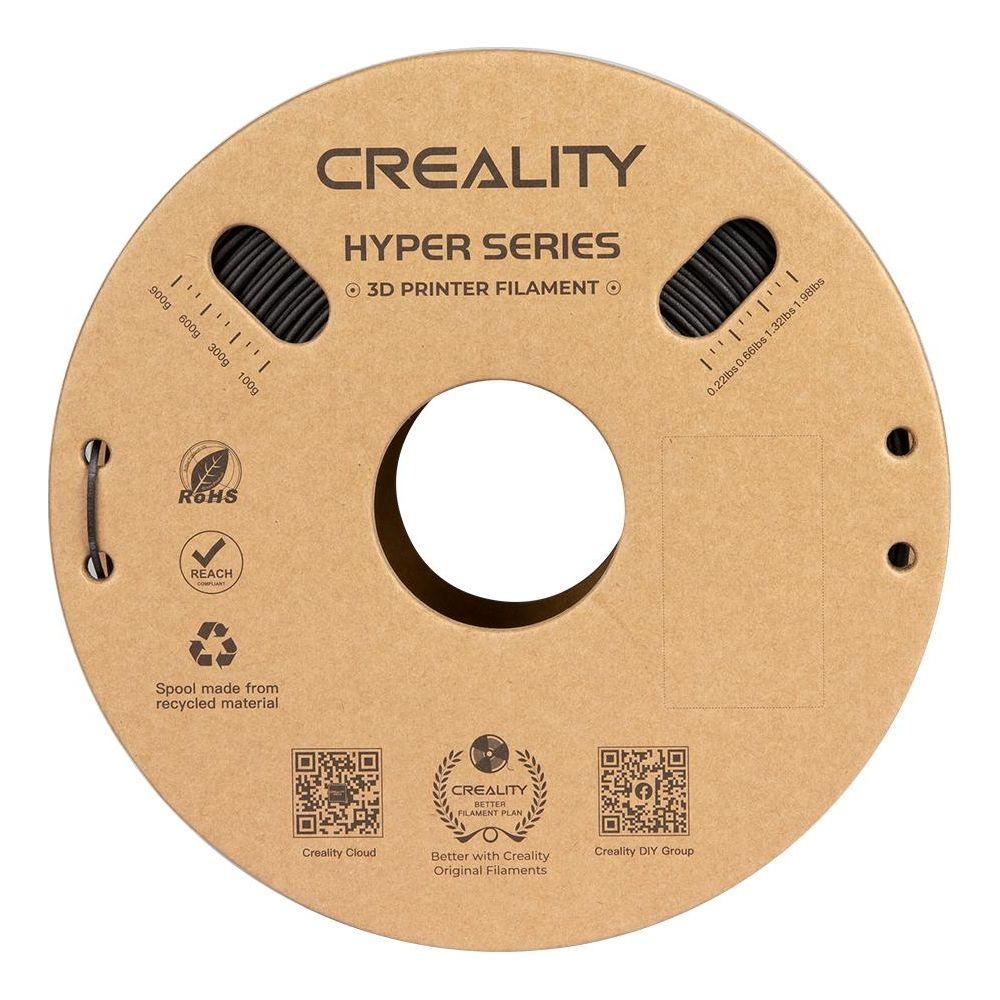 Bobina di filante per stampante 3D Creality Hyper Series marrone in materiale riciclato.