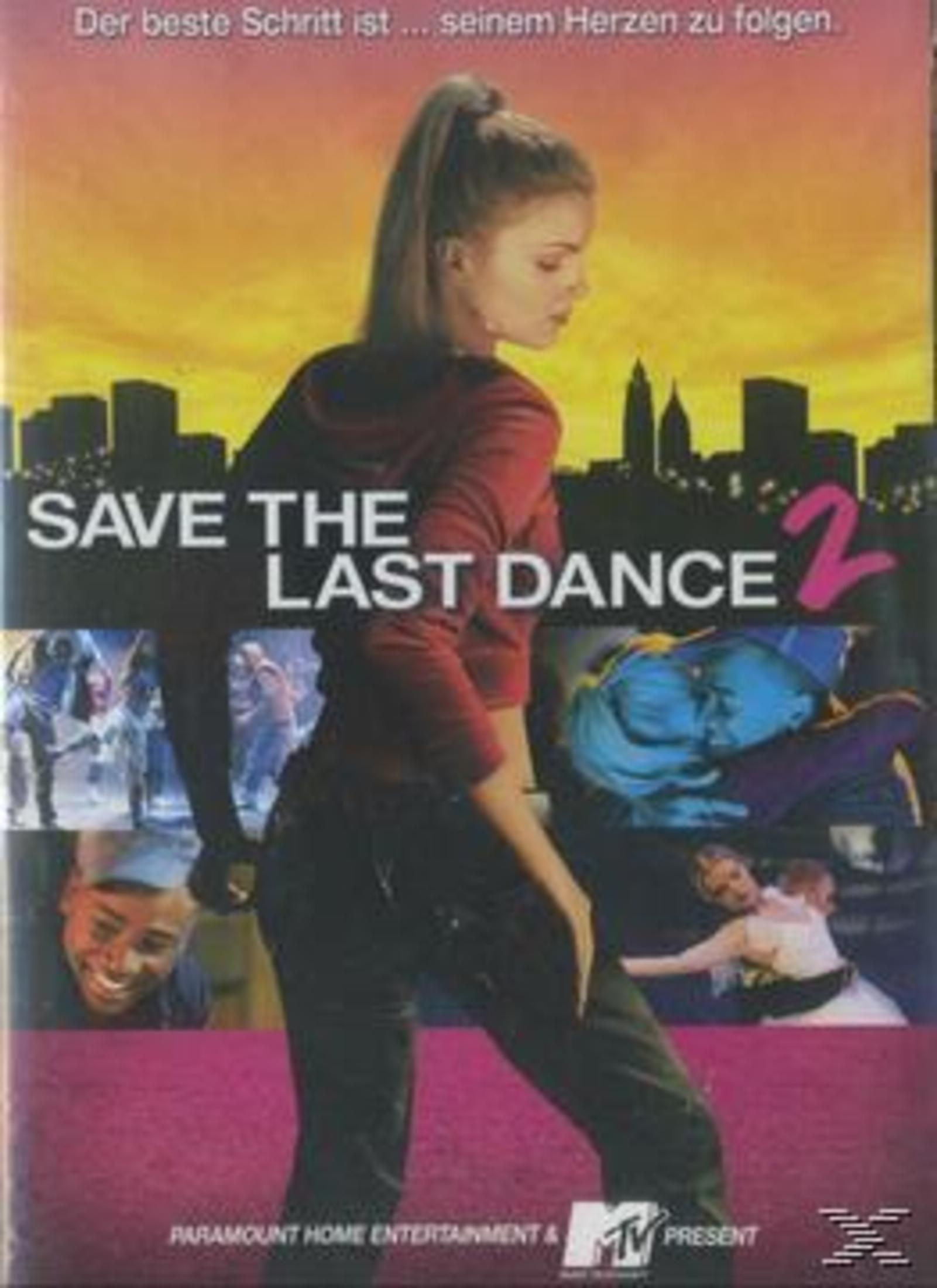 DVD-Cover von Save the Last Dance 2 mit einer Tänzerin vor einer Stadtsilhouette.
