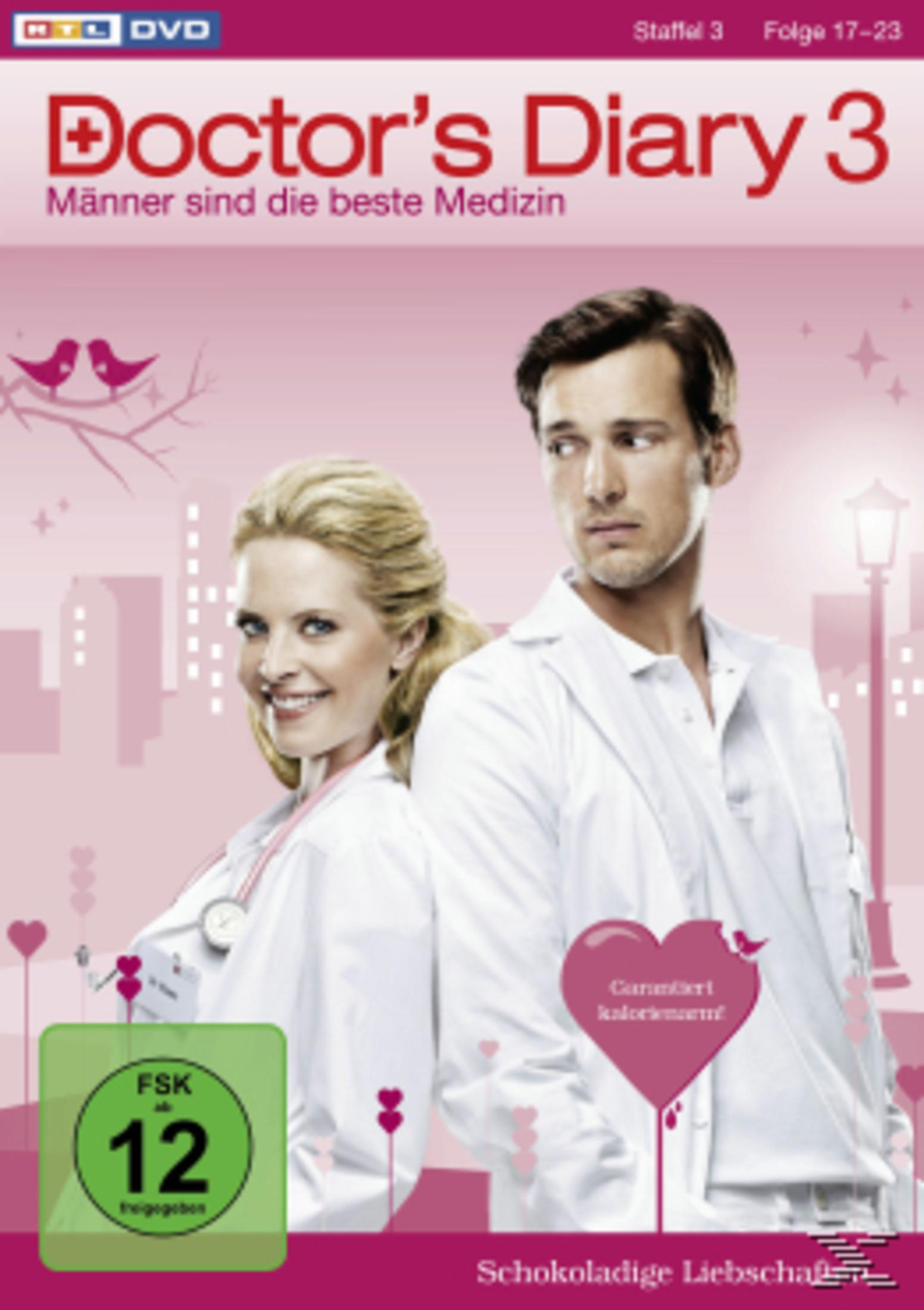DVD-Cover von Doctor's Diary 3 mit zwei Ärzten in weißen Kitteln vor rosa Hintergrund.