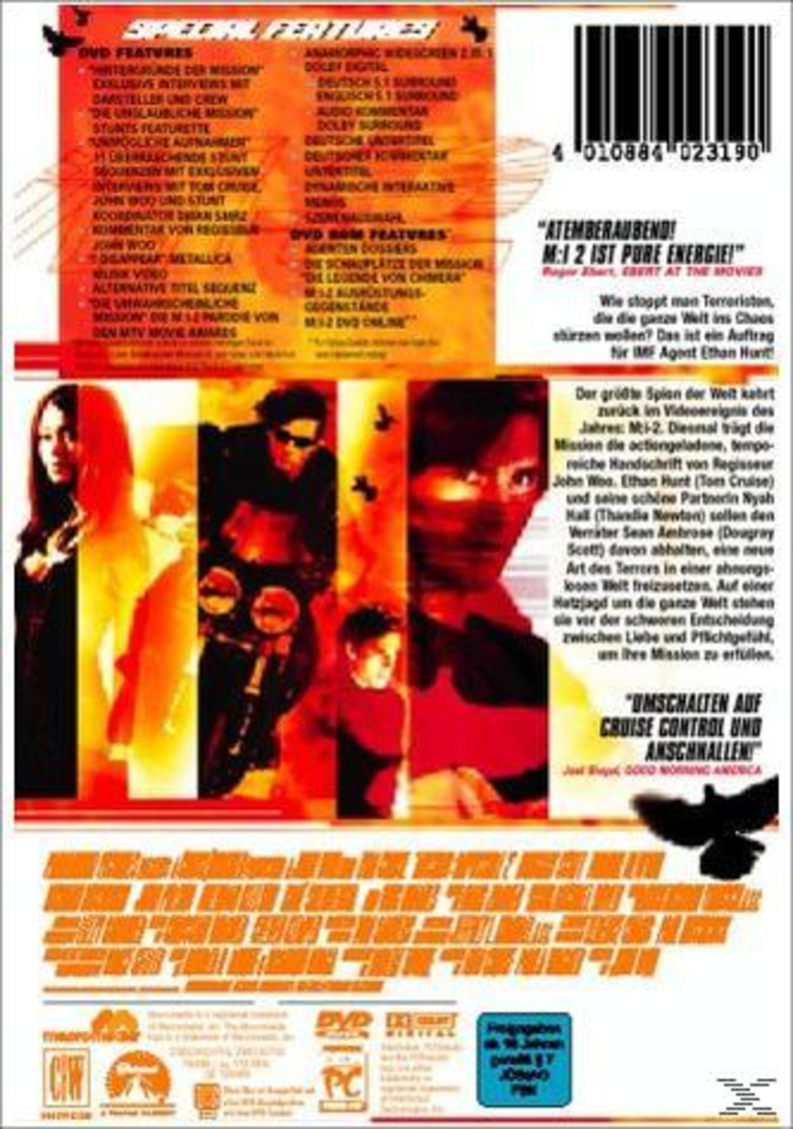 DVD-Rückseite mit Filmfotos, Texten, einem Barcode und orange-rotem Hintergrund.