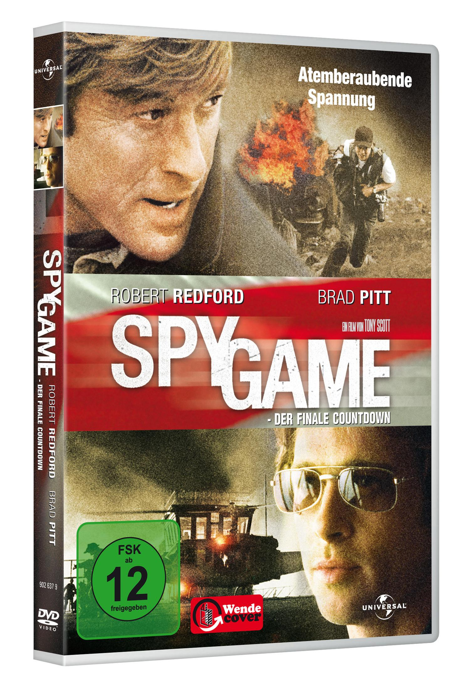 DVD-Cover von Spy Game mit Robert Redford und Brad Pitt, inklusive FSK-12-Logo.