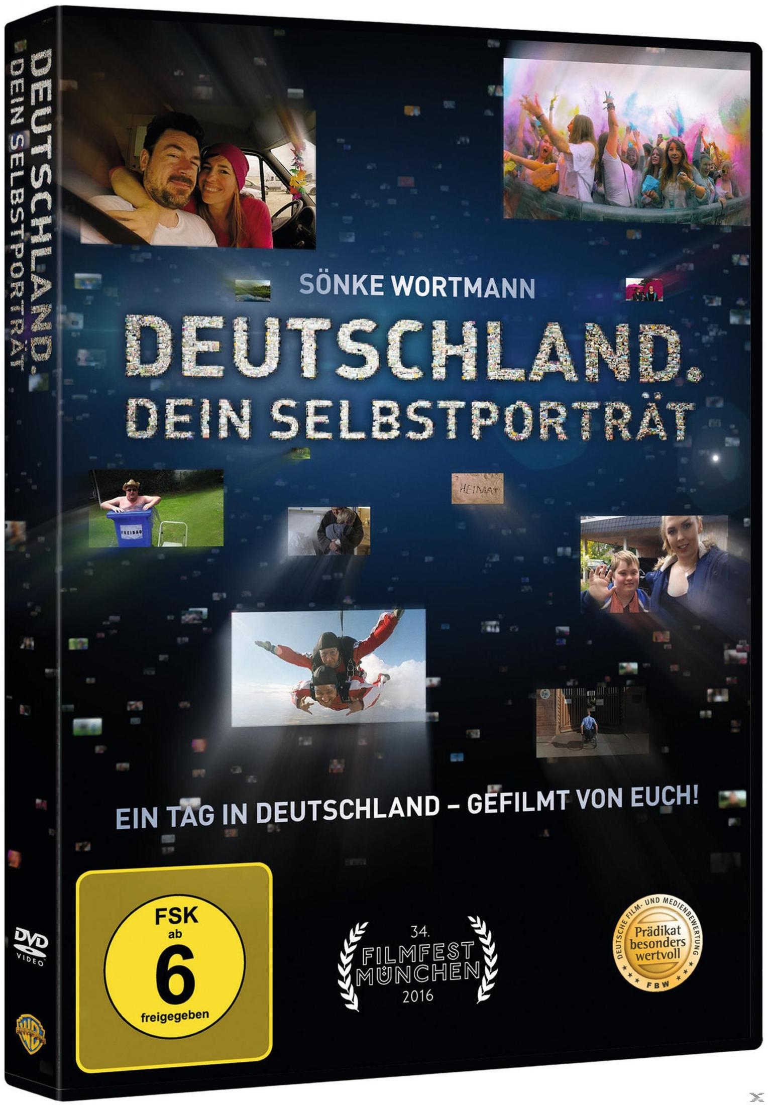 DVD-Cover von Deutschland. Dein Selbstporträt, ein Film von Sönke Wortmann, mit Collage aus Videos und FSK 6.
