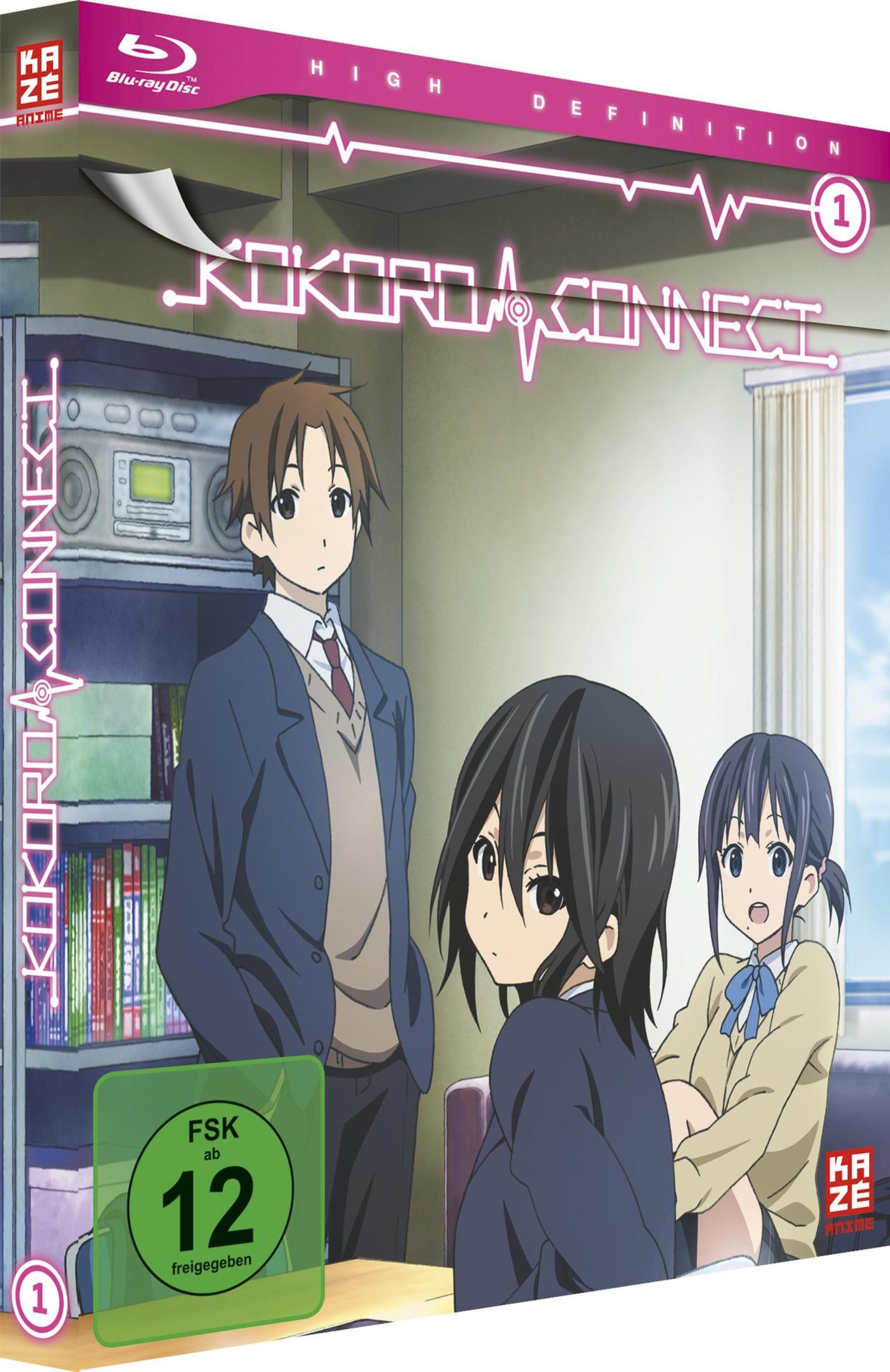 Anime Blu-ray-Cover mit drei Schülern in einem Klassenzimmer, einem Bücherregal und einer grünen FSK-12-Altersfreigabe.
