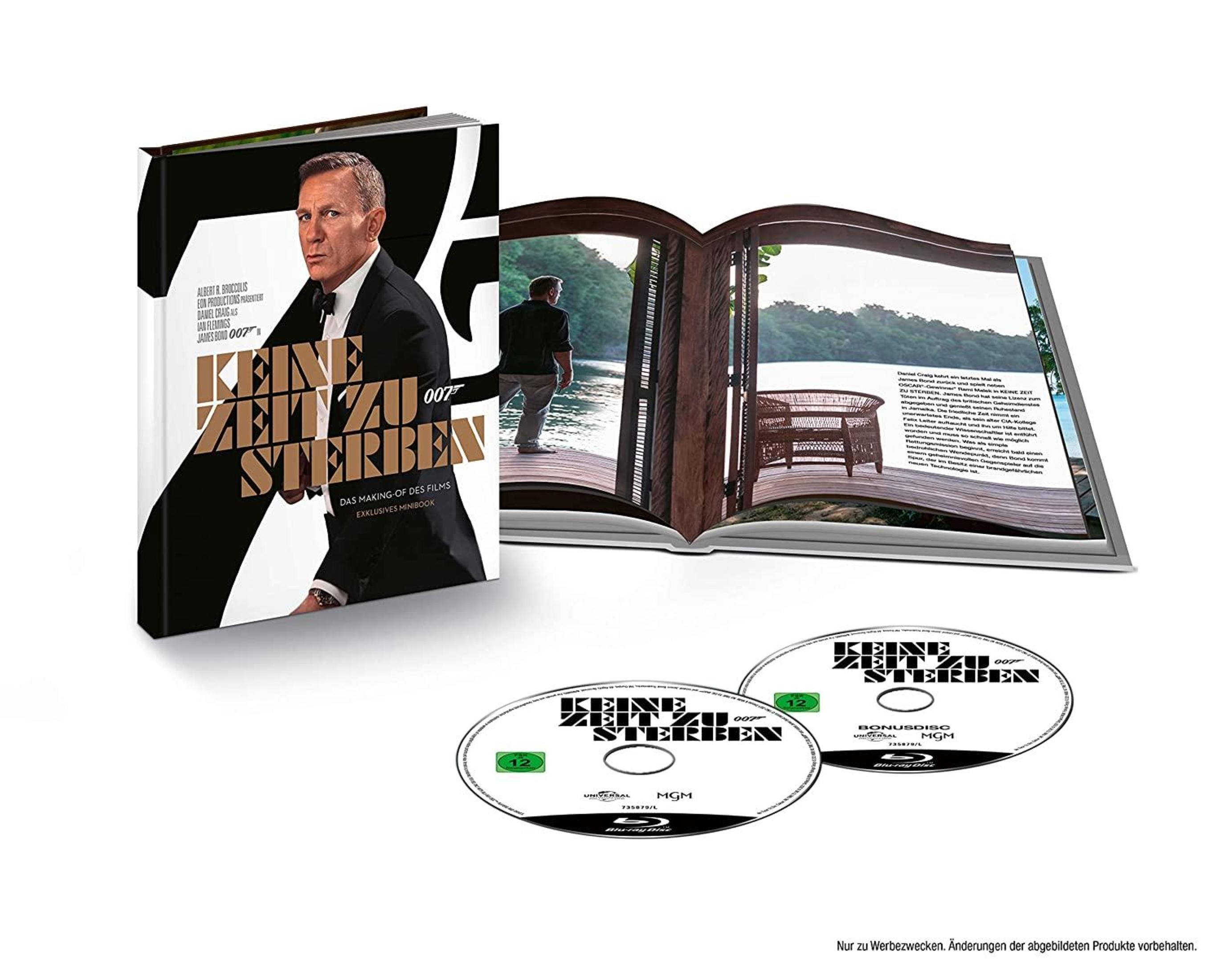 Keine Zeit zu Sterben Mediabook mit Buch, offenen Seiten und zwei Discs.