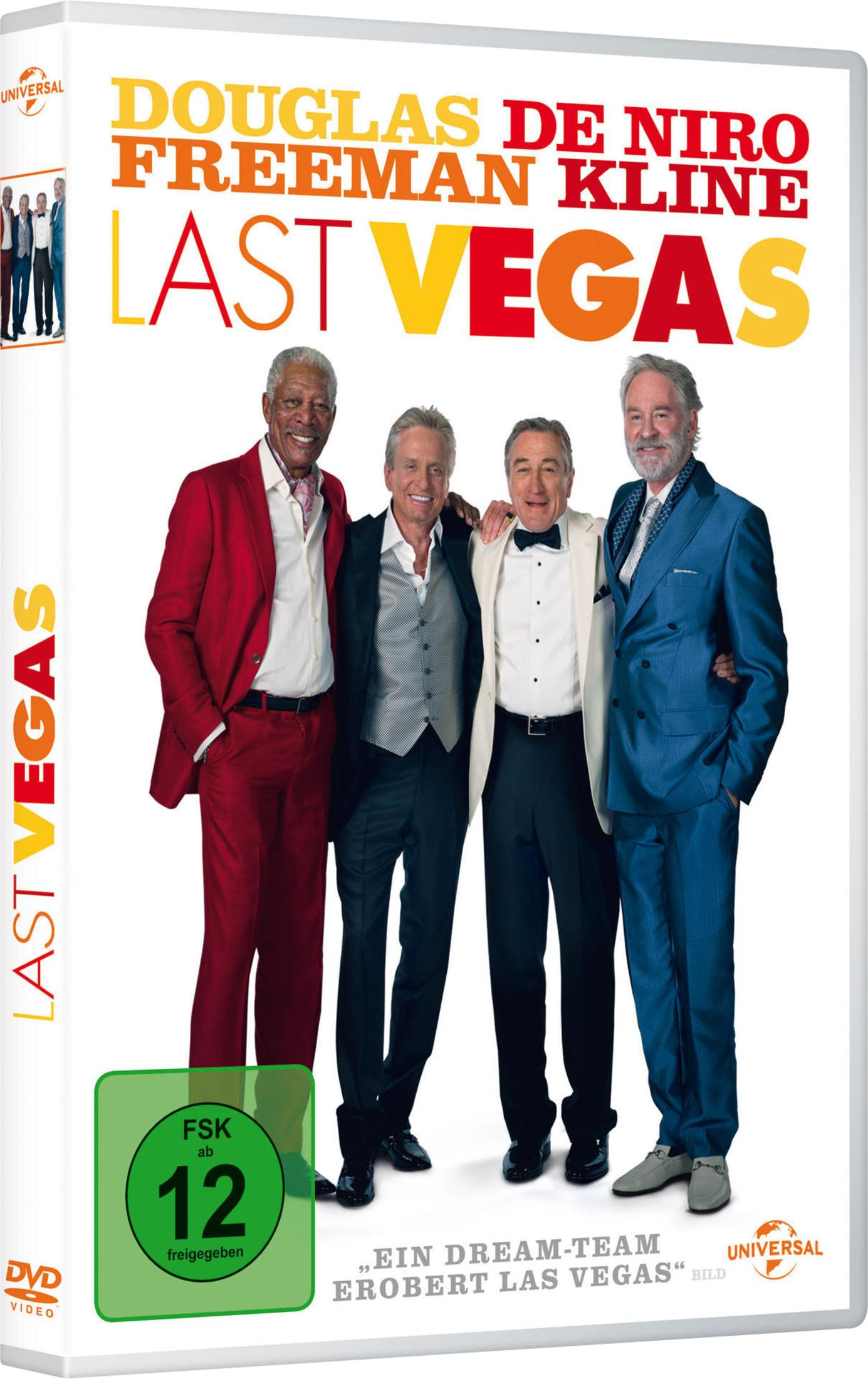 DVD-Cover von Last Vegas mit vier älteren Schauspielern in Anzügen.