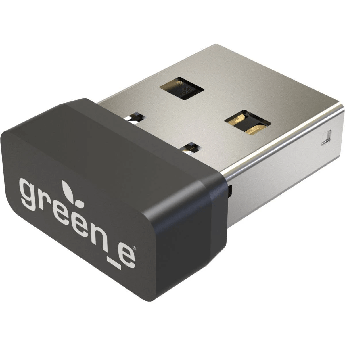 Chiavetta USB compatta con cappuccio in plastica nera e connettore in metallo argentato.