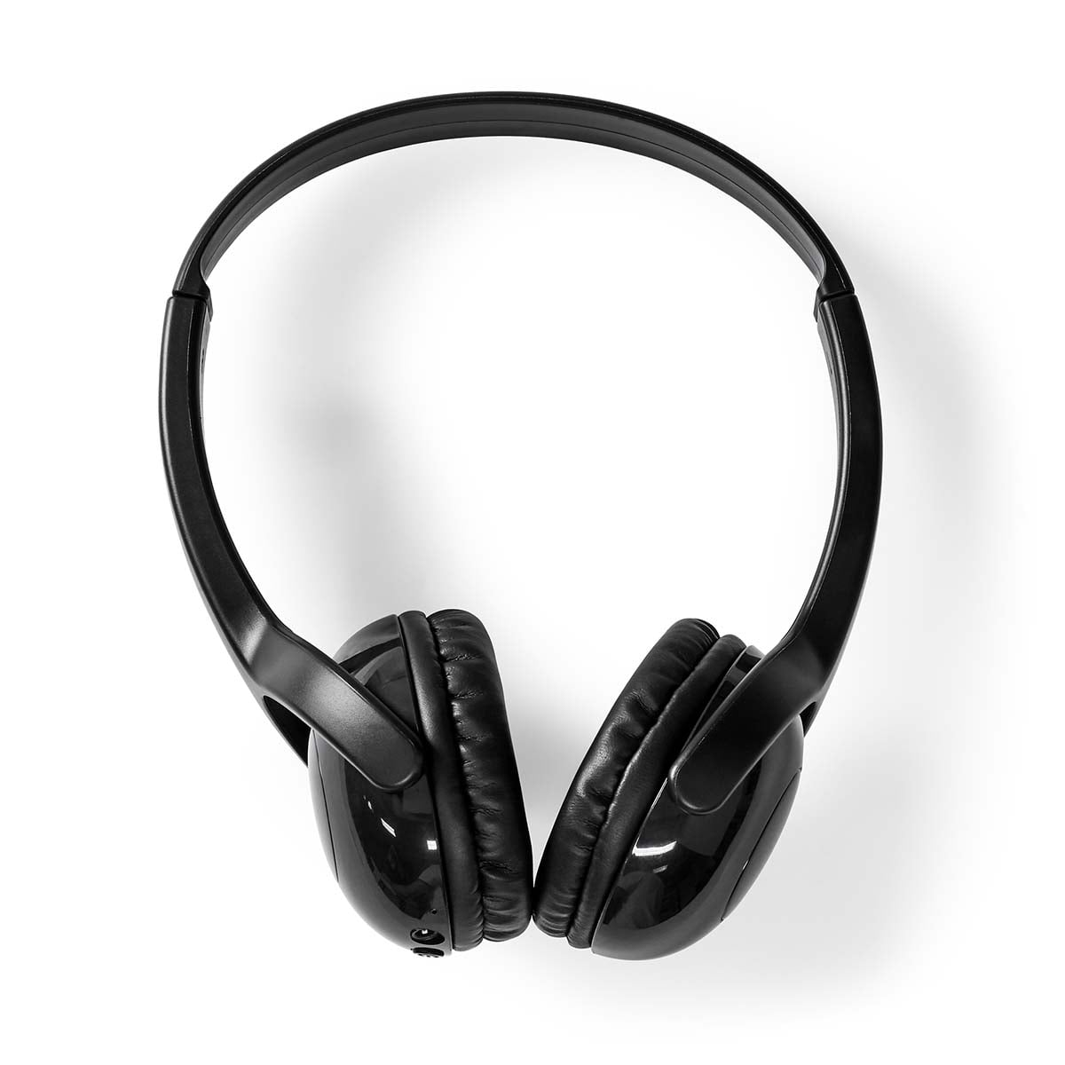 Casque supra-auriculaire noir avec arceau lisse et oreillettes rembourrées, sur fond blanc.