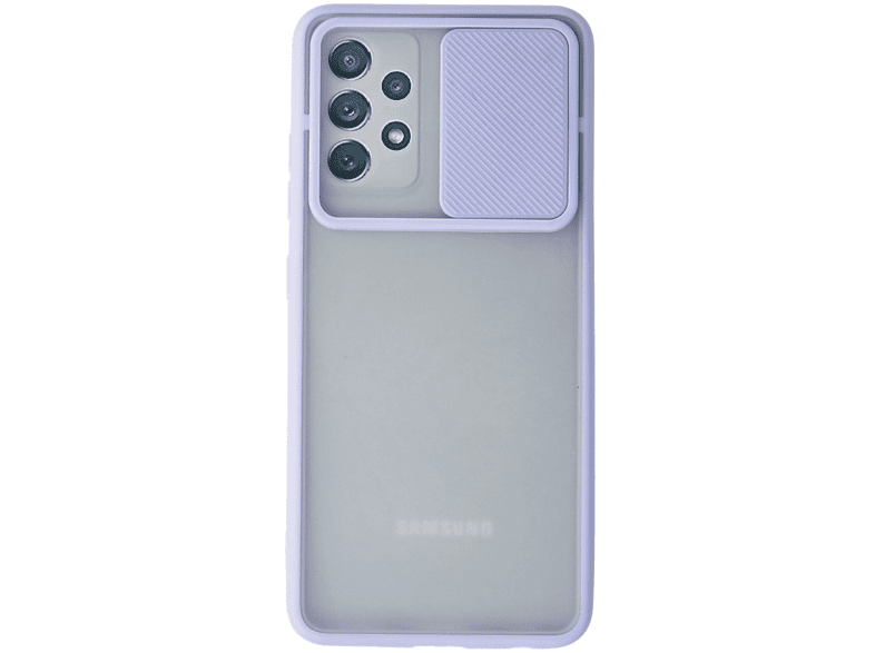 NEWFACE Samsung Galaxy A72 Uyumlu Palm Buzlu Kamera Sürgülü Silikon Telefon Kılıfı Lila