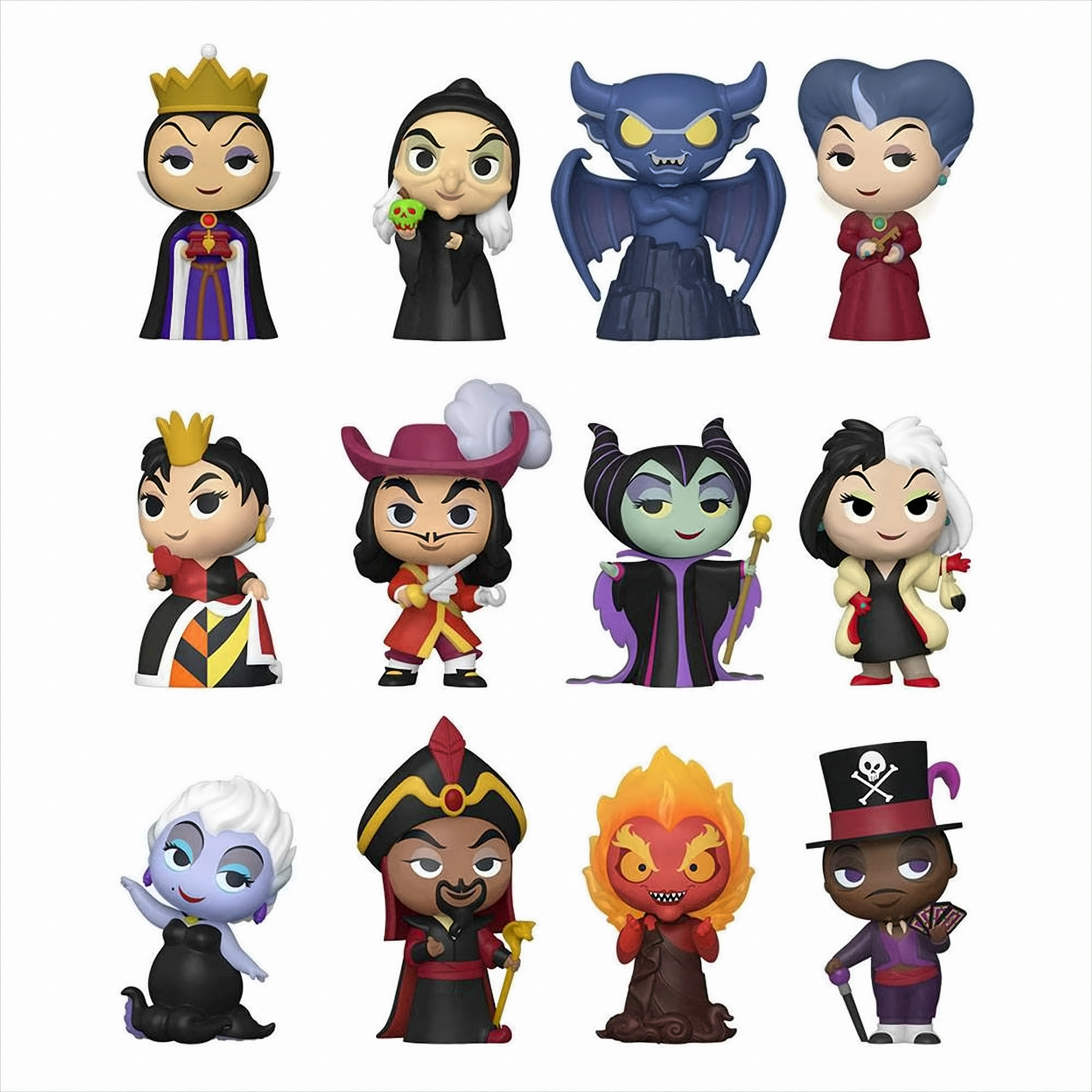 Zwölf Disney-Bösewicht-Sammelfiguren im Pop!-Stil.