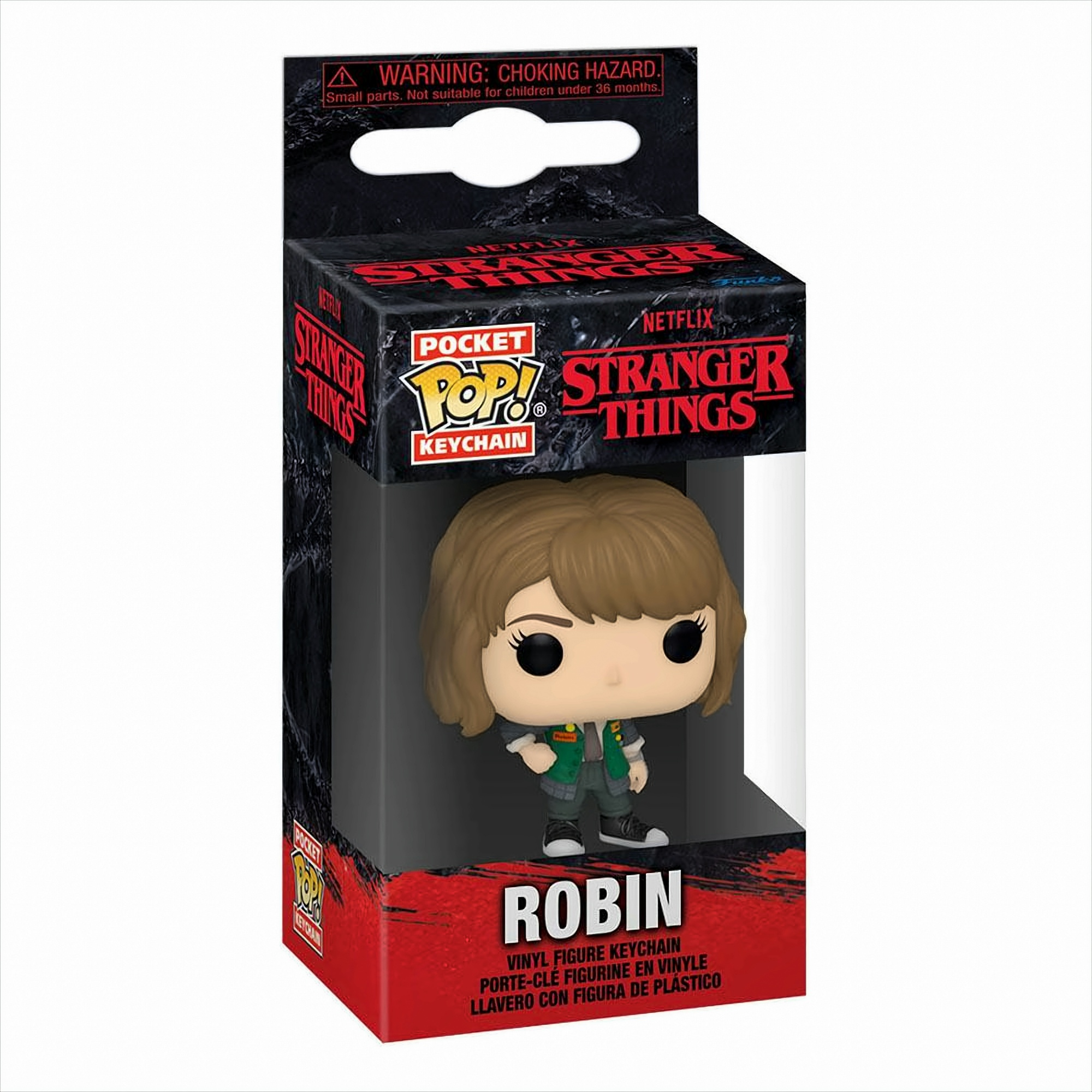 Stranger Things Robin Funko Pop Vinyl Figur Schlüsselanhänger in Originalverpackung.