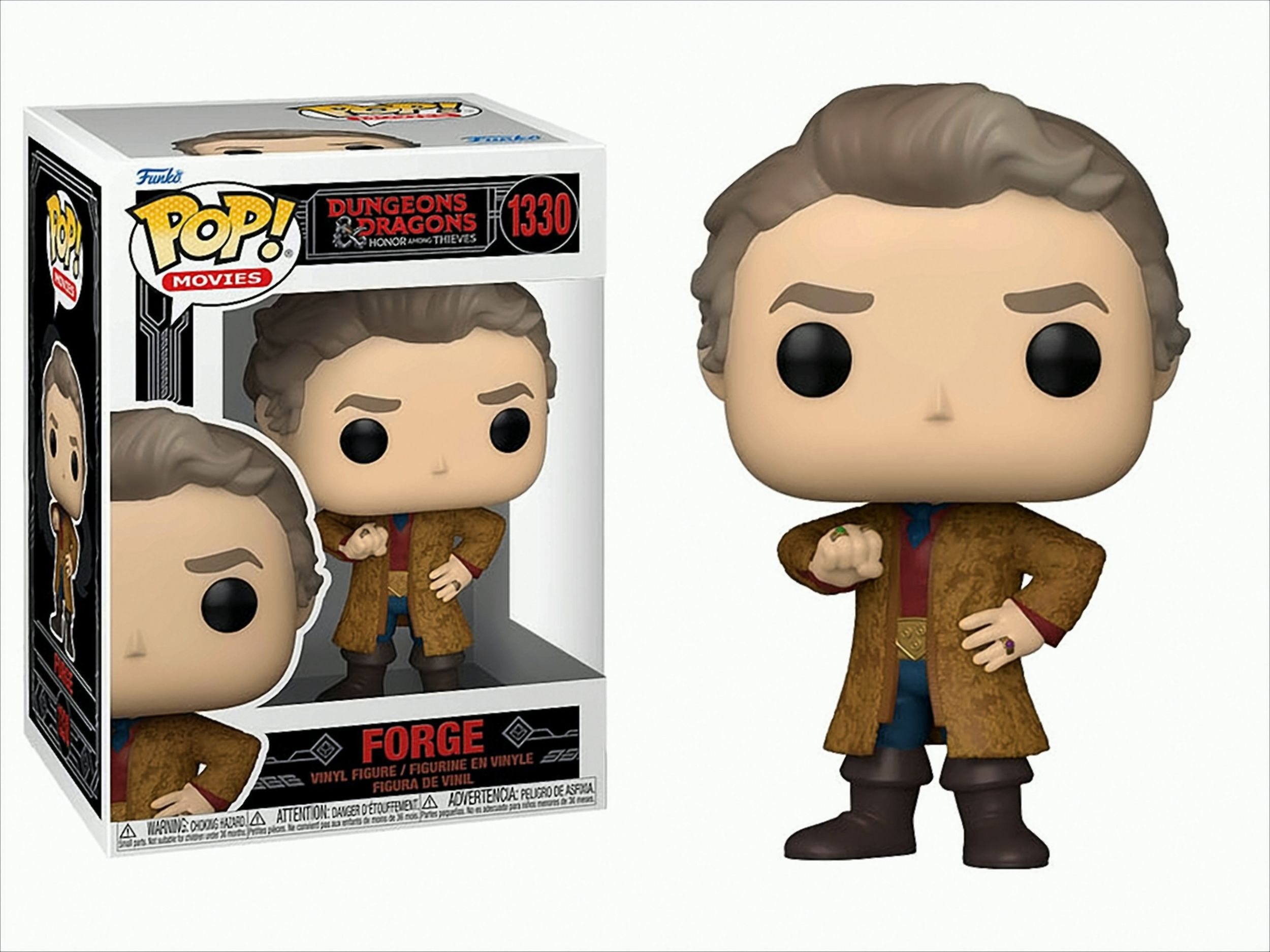 Figura in vinile Funko Pop di Forge da Dungeons and Dragons, mostrata fuori e dentro la confezione.