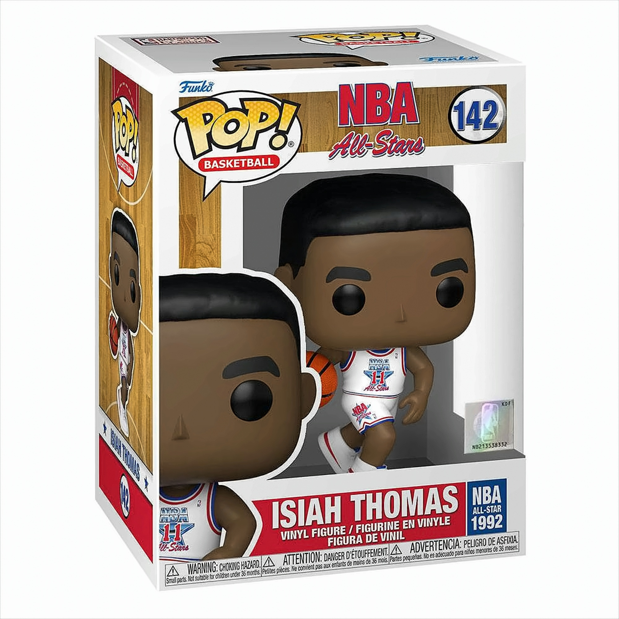 Funko Pop Vinylfigur von Isiah Thomas in NBA All-Star Trikot 1992 in Box.