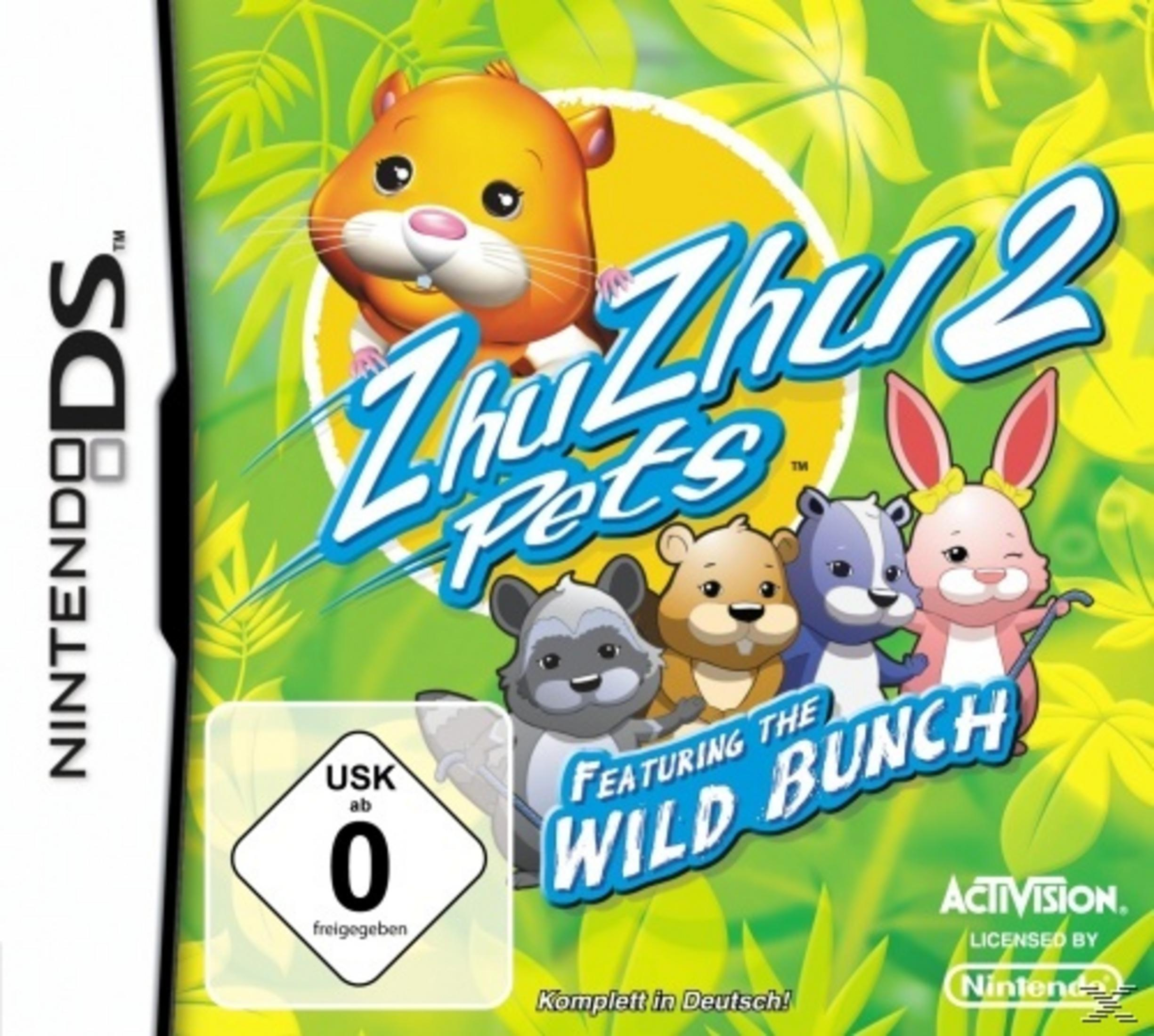 Nintendo DS Cover für Zhu Zhu Pets 2 mit Hamstern und Tieren vor grünem Hintergrund.