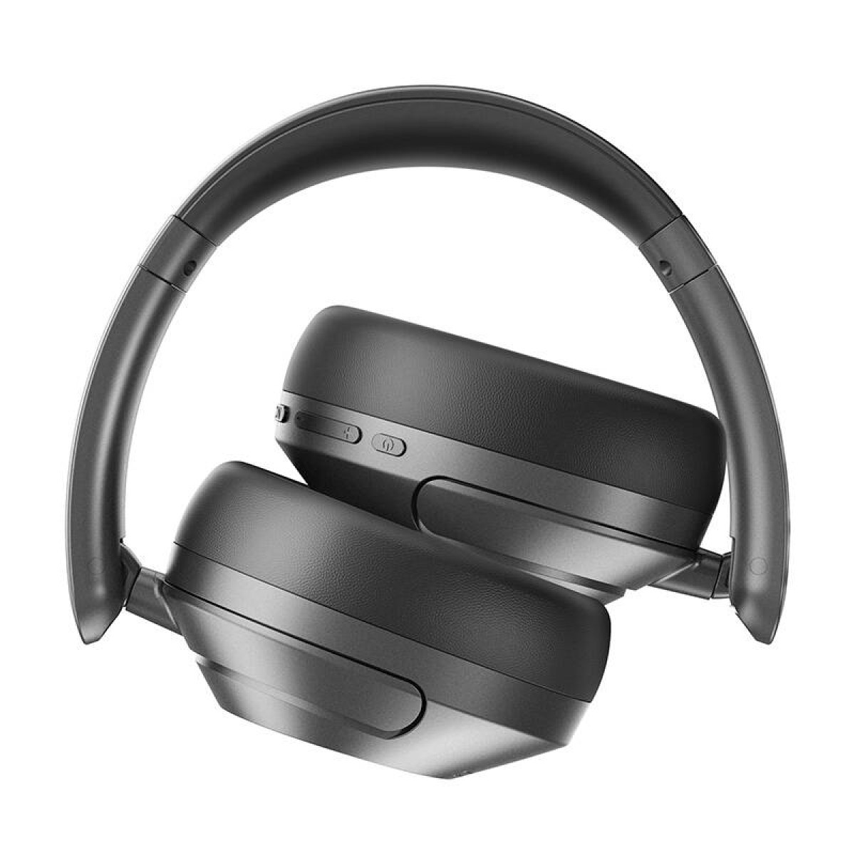 Cuffie over-ear nere con padiglioni imbottiti e pulsanti di controllo integrati.
