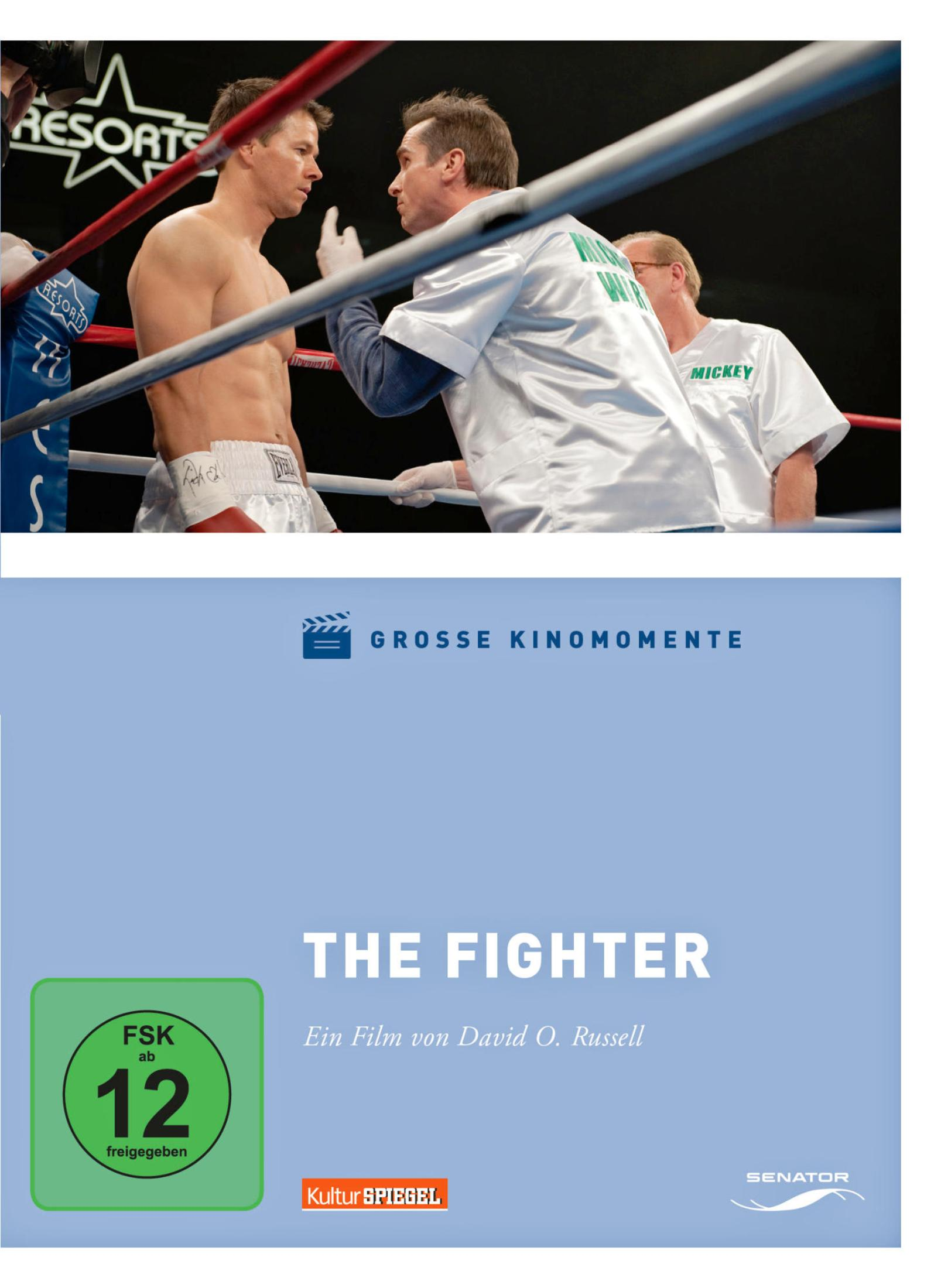 Filmposter zu The Fighter, zeigt einen Boxer im Ring mit seinem Trainer und ein FSK 12 Logo.