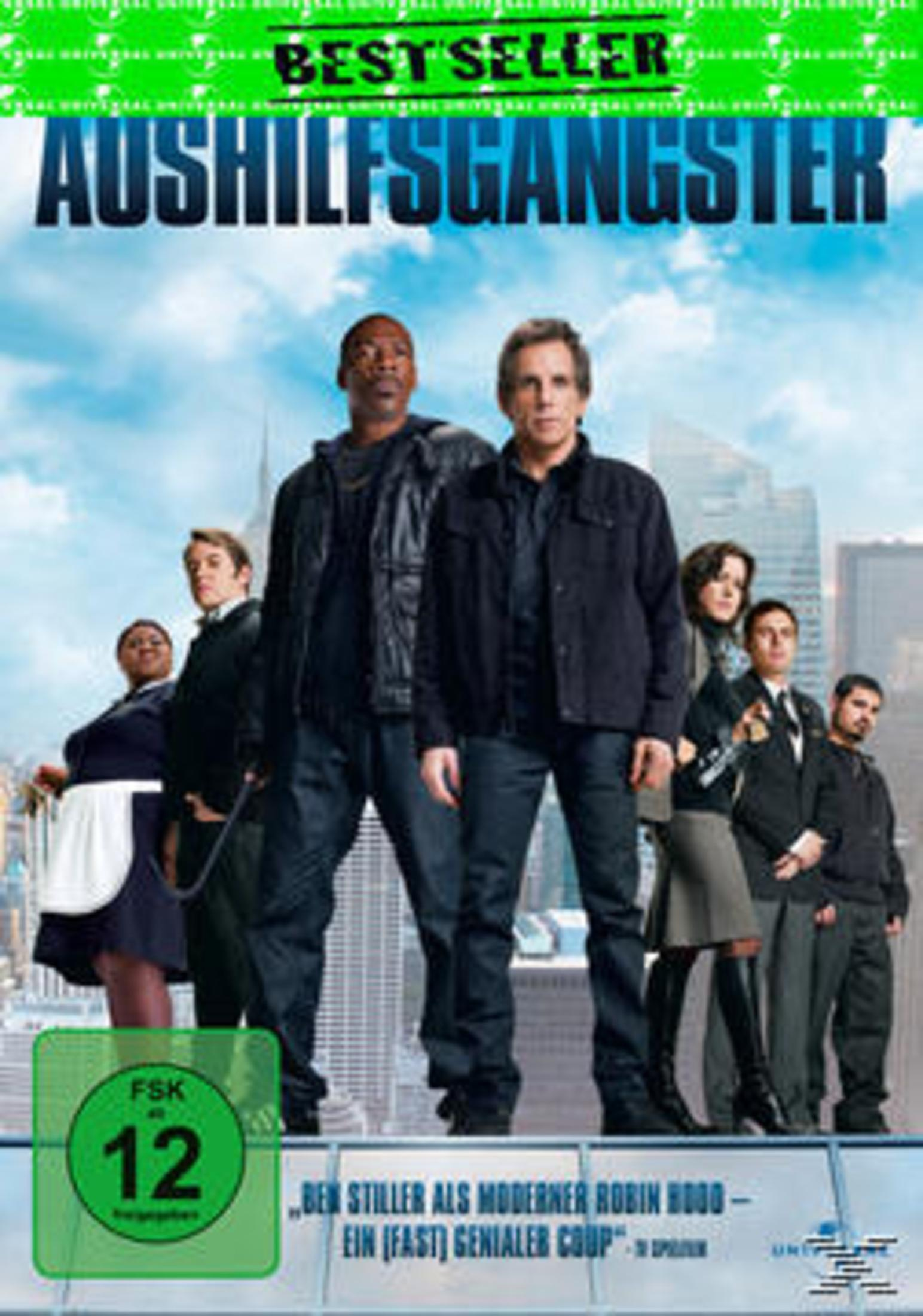 Filmposter zu Aushilfsgangster mit der Besetzung vor einer Stadtskulisse.