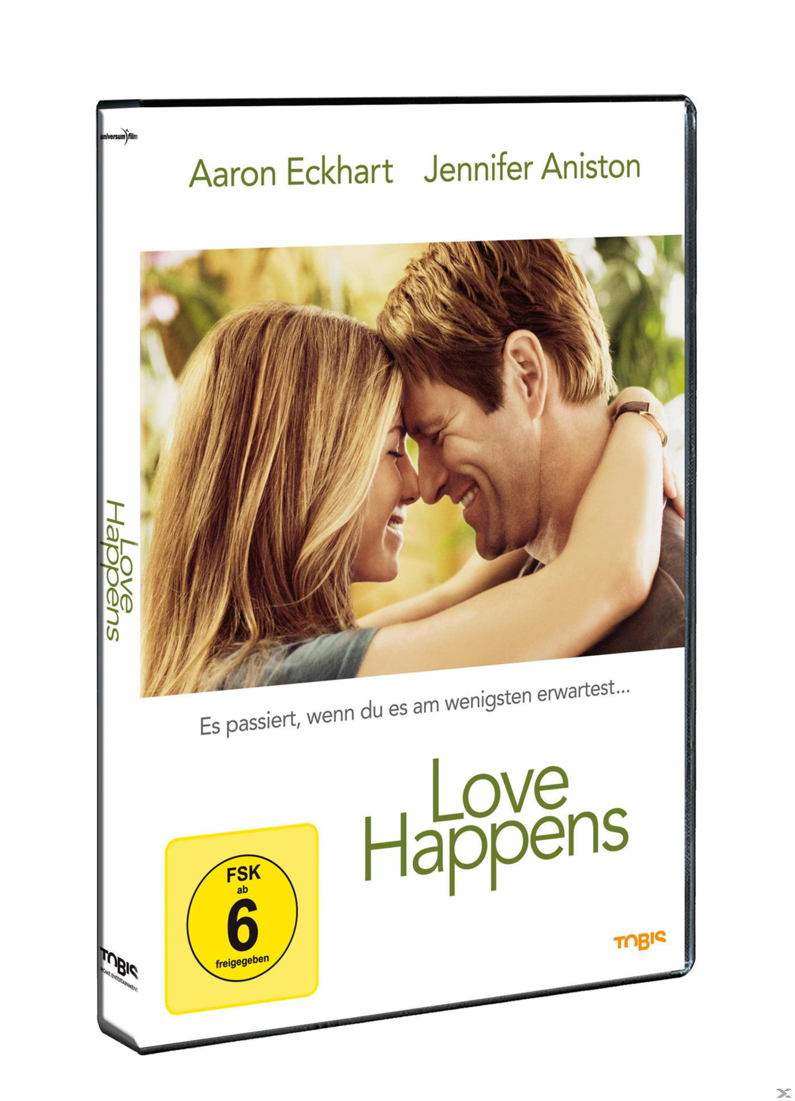 DVD-Hülle des Films Love Happens mit Aaron Eckhart und Jennifer Aniston.