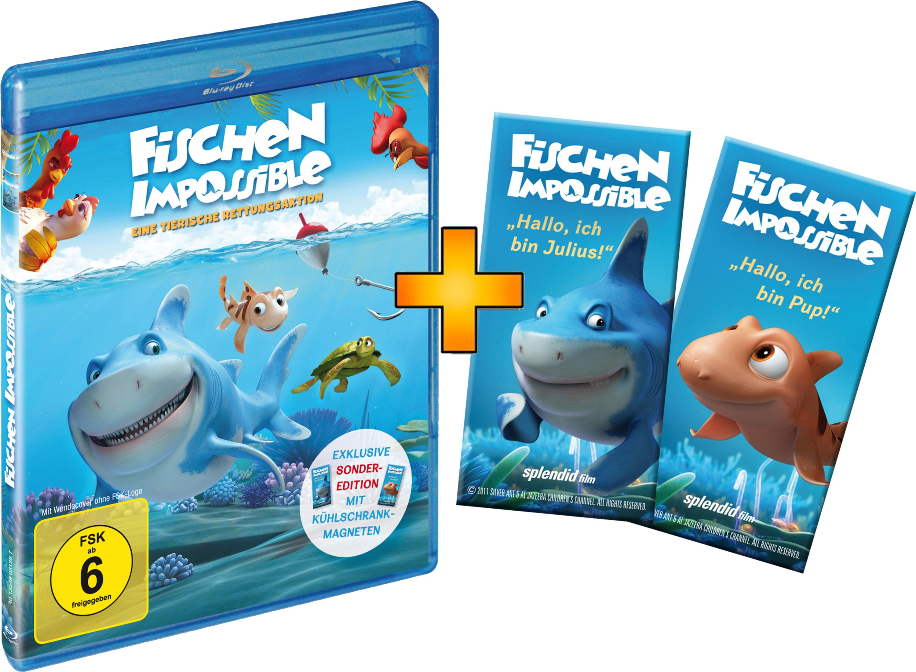 Blu-ray-Hülle von Fischen Impossible mit zwei dazugehörigen Magneten.