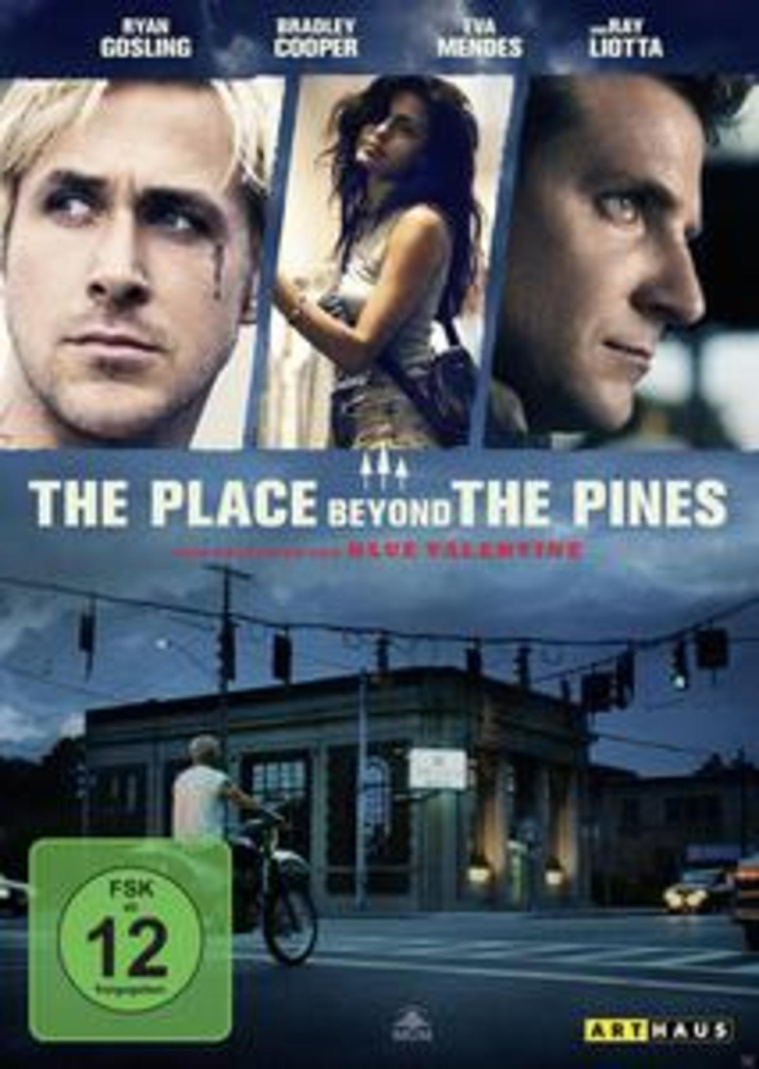 Filmposter von The Place Beyond the Pines mit Ryan Gosling, Eva Mendes und Bradley Cooper.