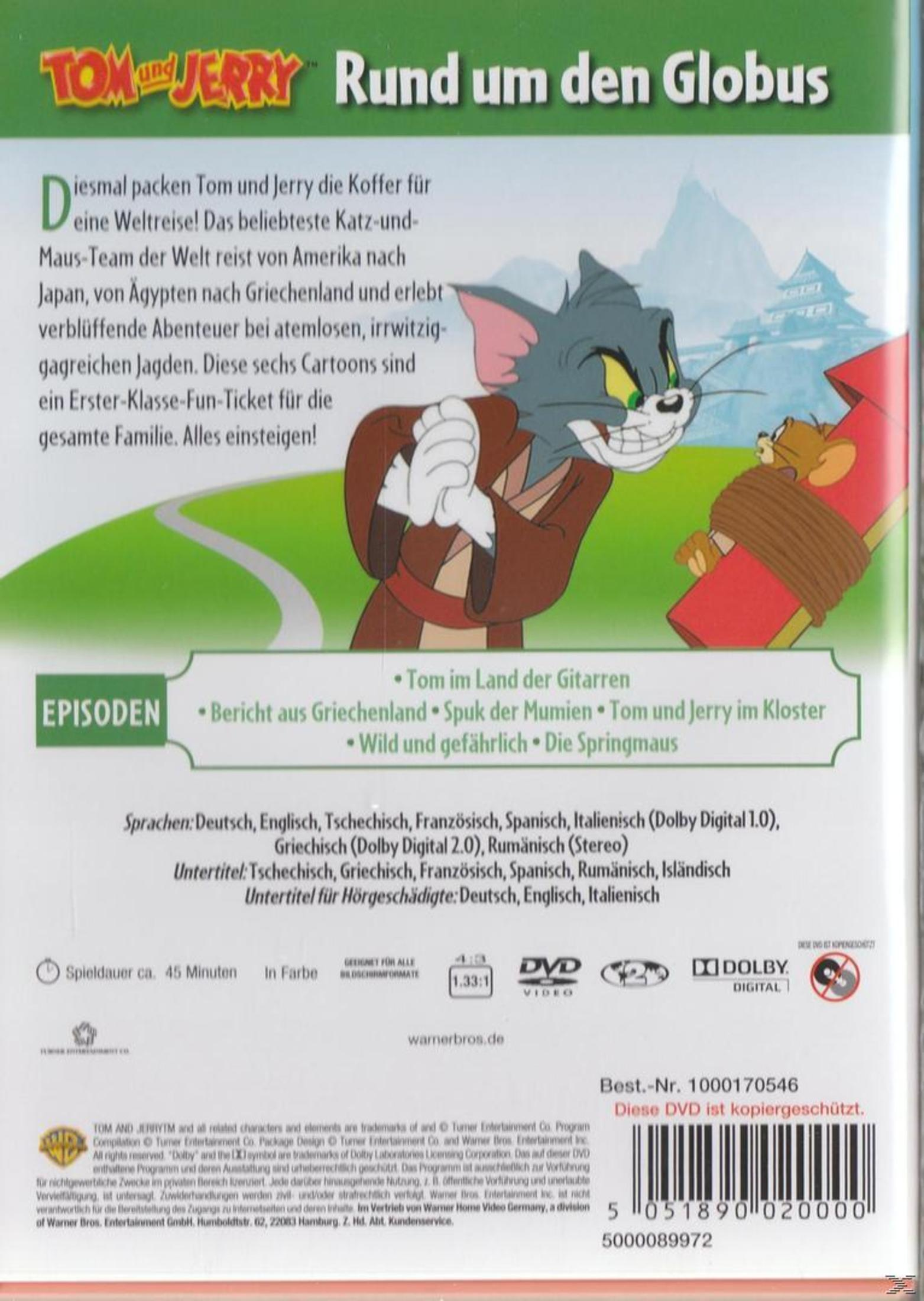 DVD-Rückseite mit Tom und Jerry, Beschreibung, Episodenliste und technischen Details.
