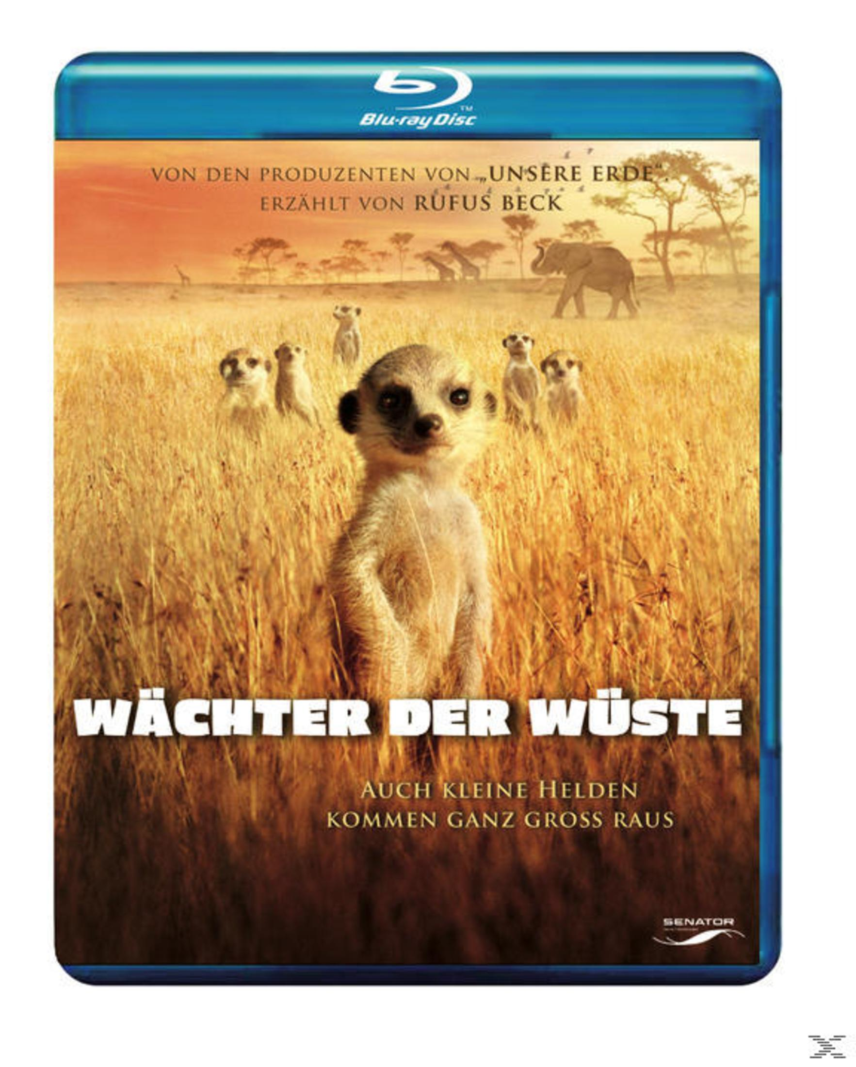 Blu-ray-Hülle mit Erdmännchen in einer afrikanischen Savanne und dem Titel Wächter der Wüste.
