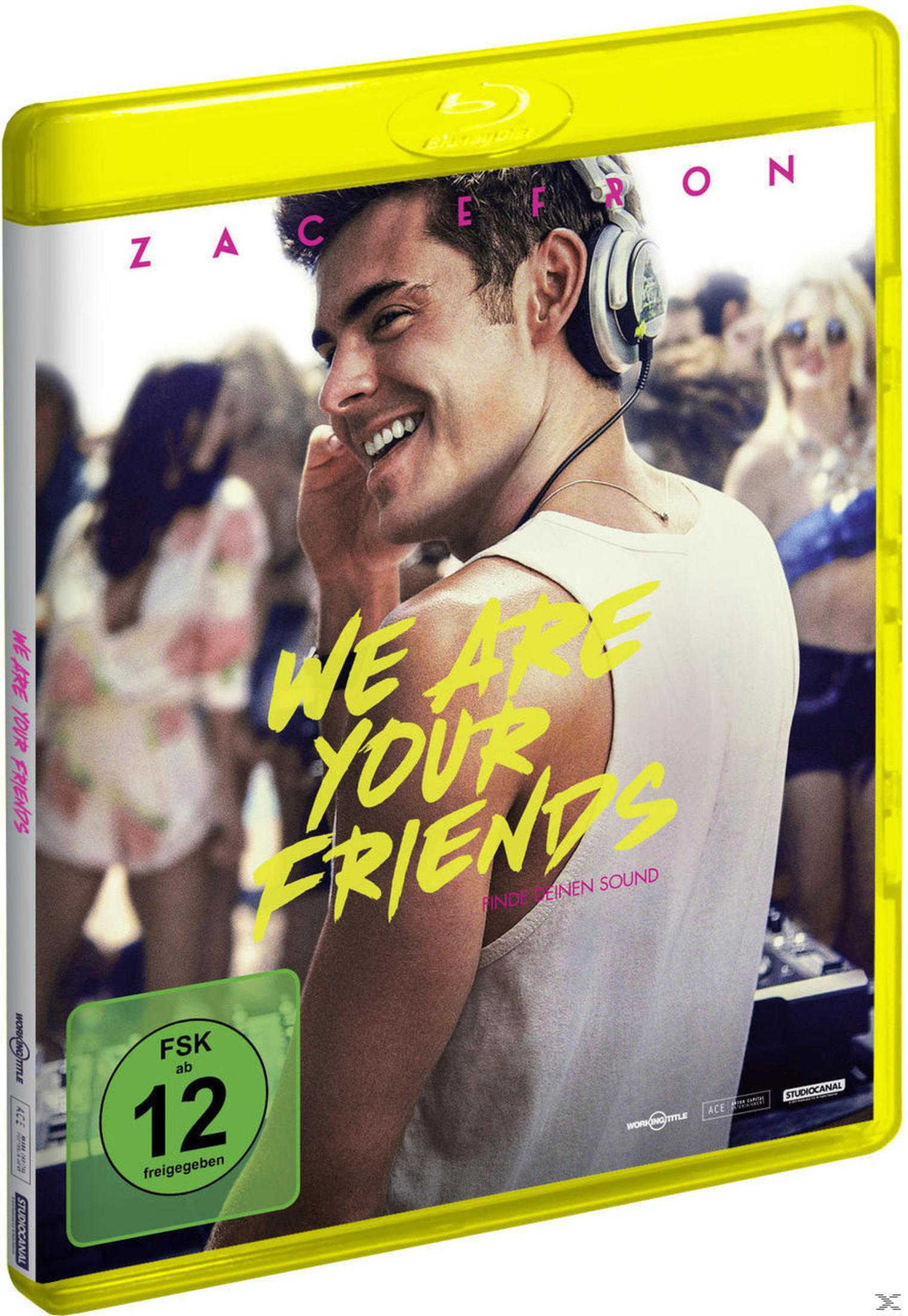 Blu-ray-Hülle des Films We Are Your Friends mit Zac Efron mit Kopfhörern in der Menschenmenge.