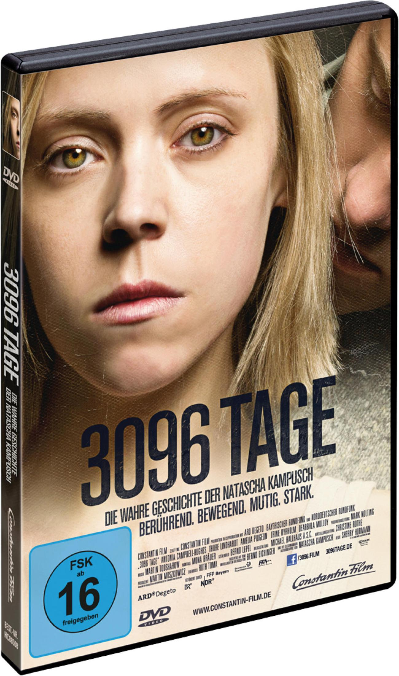 DVD-Cover von 3096 Tage mit dem Gesicht einer blonden Frau und Text.