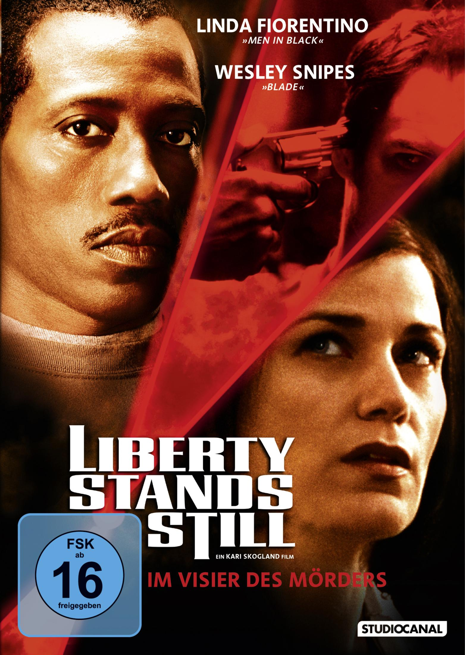 Filmplakat von Liberty Stands Still mit Wesley Snipes, Linda Fiorentino und einer Hand mit Waffe.