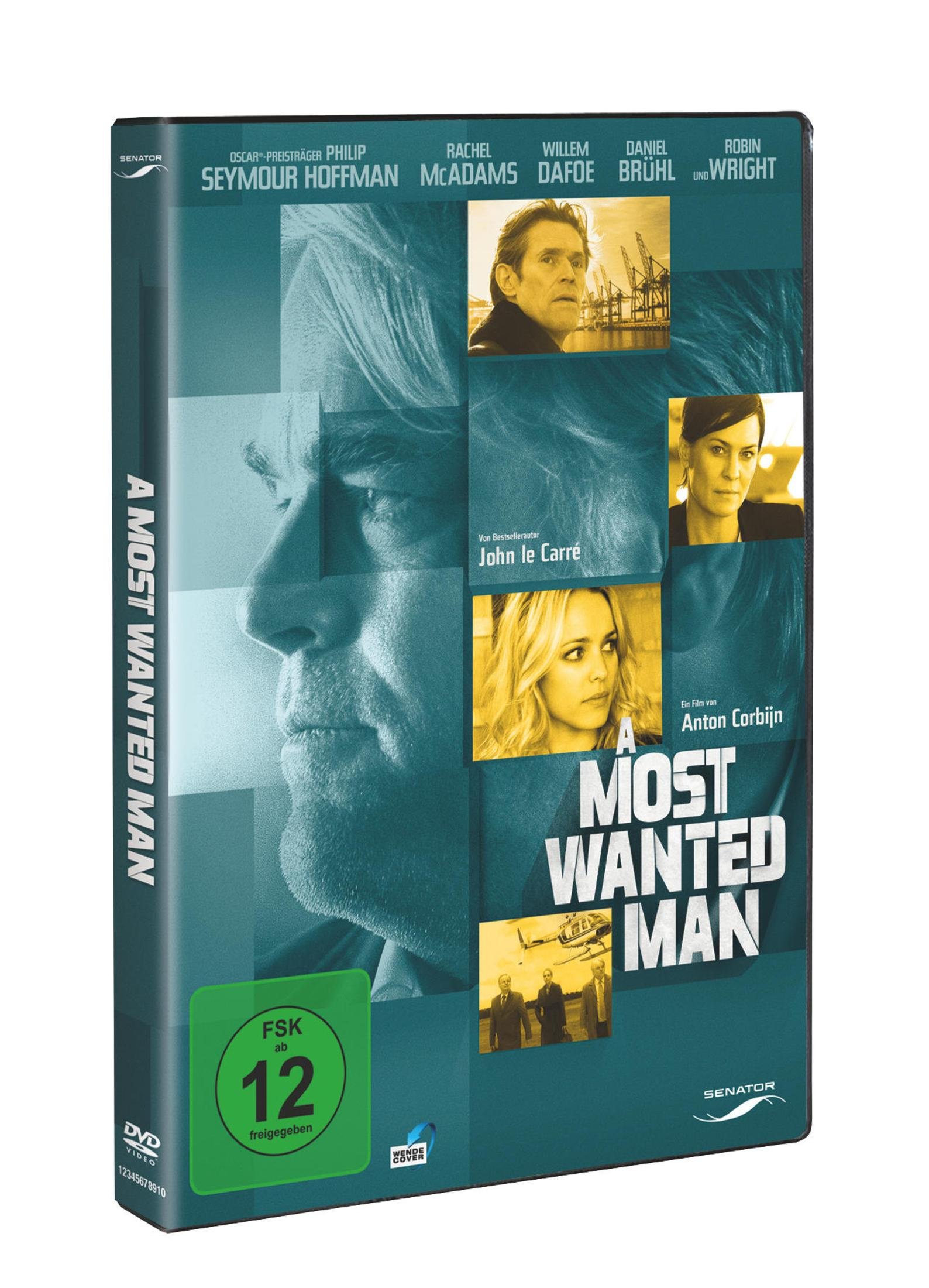 DVD-Hülle des Films A Most Wanted Man mit Philip Seymour Hoffman und anderen Darstellern auf dem Cover.