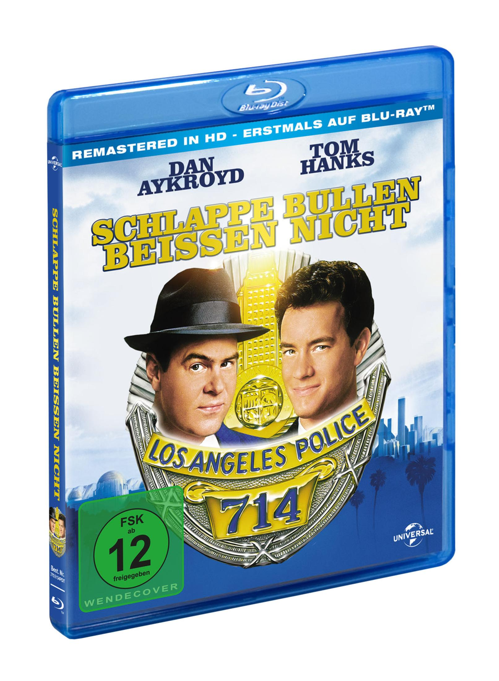 Blu-ray-Hülle des Films Schlappe Bullen beissen nicht mit Dan Aykroyd und Tom Hanks in einem Polizeistern.