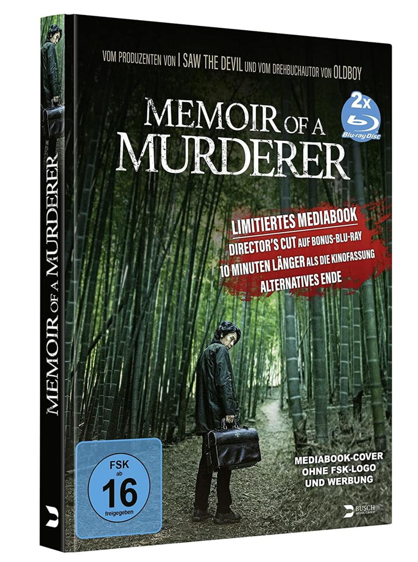Mediabook-Cover von Memoir of a Murderer mit einem Mann in einem Bambuswald.