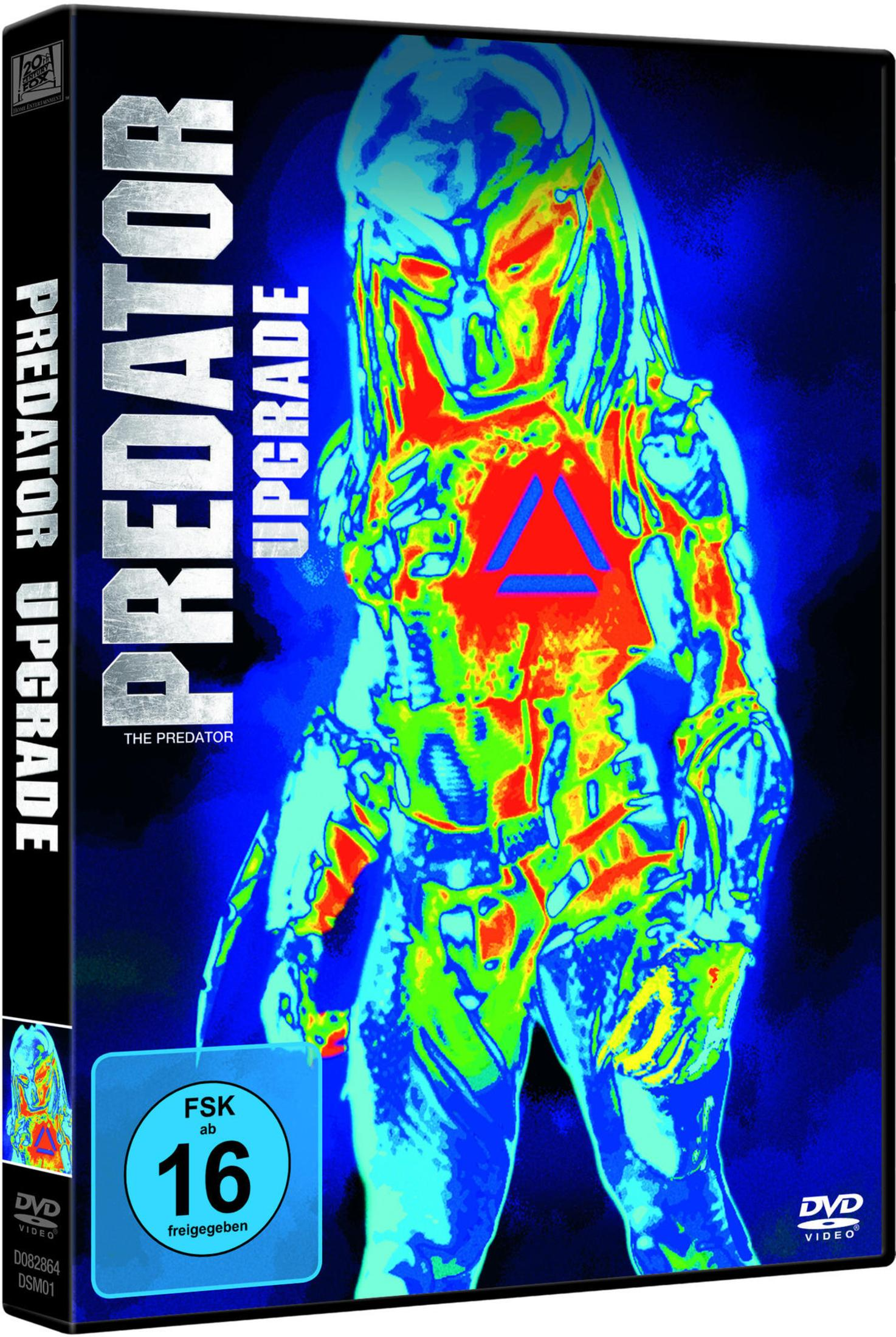 DVD-Hülle Predator Upgrade mit thermografischer Darstellung des Predators auf blauem Hintergrund.