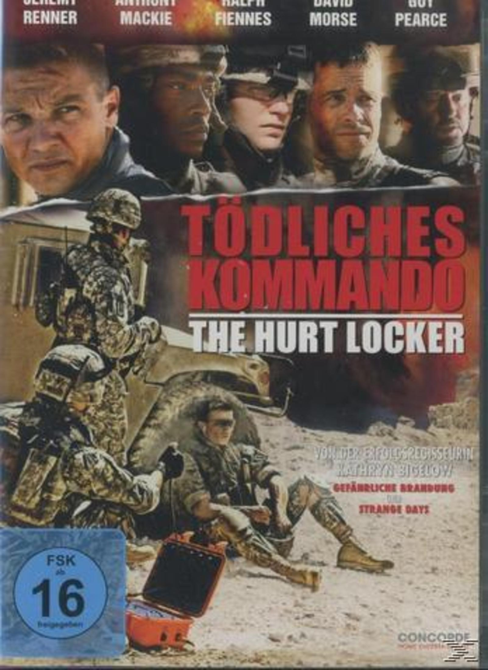 DVD-Cover von The Hurt Locker mit Soldaten in Tarnkleidung und dem deutschen FSK-16-Logo.