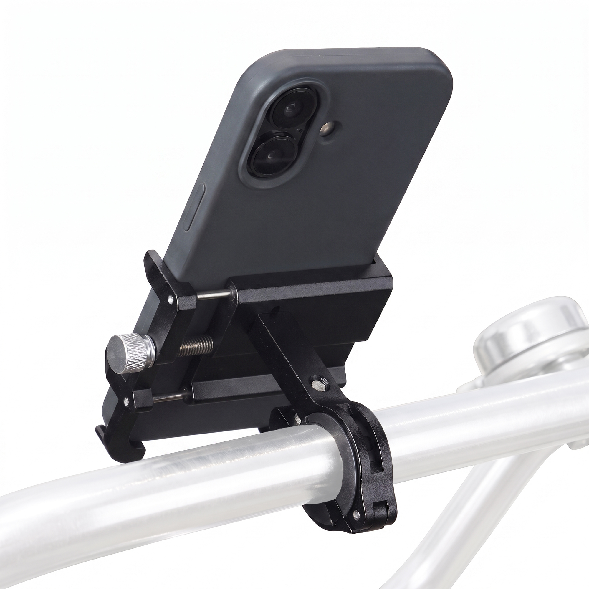 Fiets Telefoonhouder Van Aluminiumlegering – 360° Draaibaar, Verstelbaar, Voor Stuur, Geschikt Voor De Meeste Smartphones – Lichtgewicht En Stevig