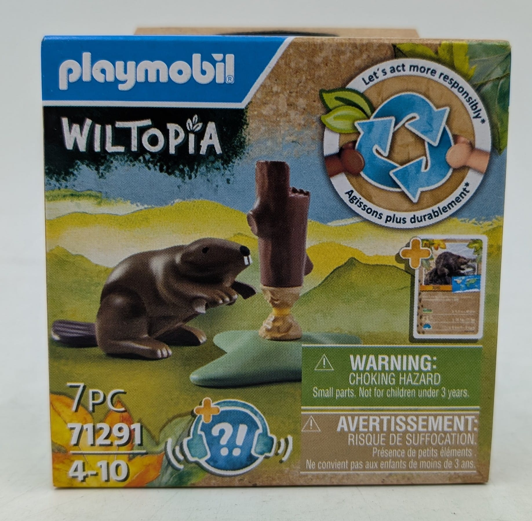Playmobil Wiltopia Biber Set Verpackung mit Spielfigur und Zubehör.