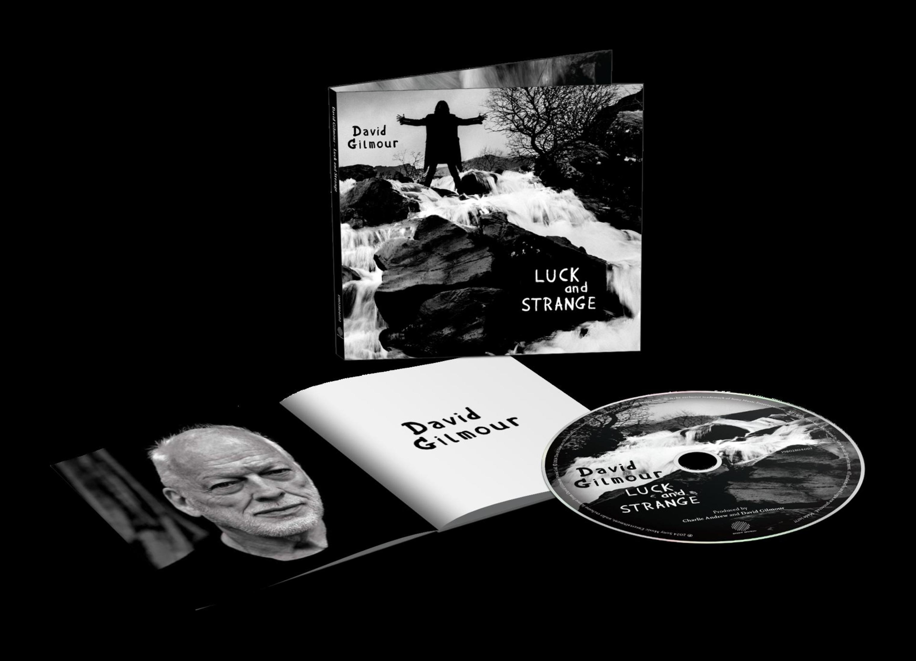 Álbum Luck and Strange de David Gilmour con CD, libreto y retrato.