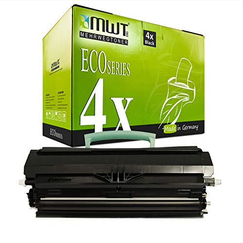 Eine grüne MWT Eco Series Tonerkartuschenbox und eine schwarze Trommeleinheit davor.