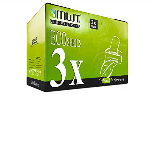 Grüne MWT EcoSeries Tonerbox für drei schwarze Tonerkassetten, hergestellt in Deutschland.