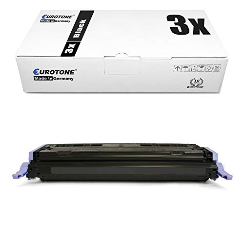 Eine Eurotone Tonerkassette in Schwarz mit ihrer weißen Verpackung auf weißem Hintergrund.