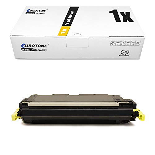 Eurotone-Tonerkassette in Gelb und die dazugehörige weiße Verpackung.