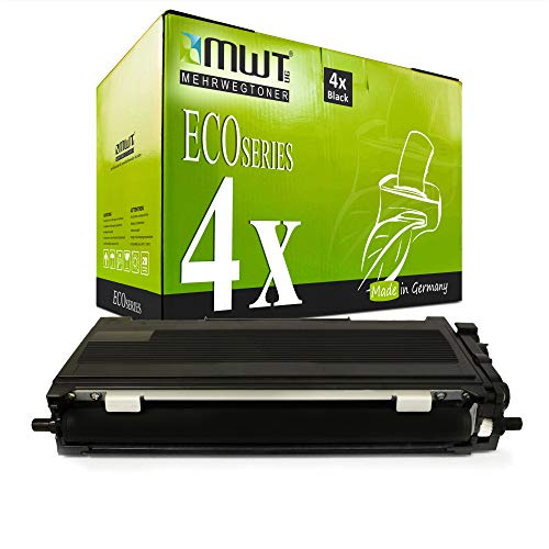 Eine grüne MWT EcoSeries Tonerbox und eine schwarze Tonerkassette davor.