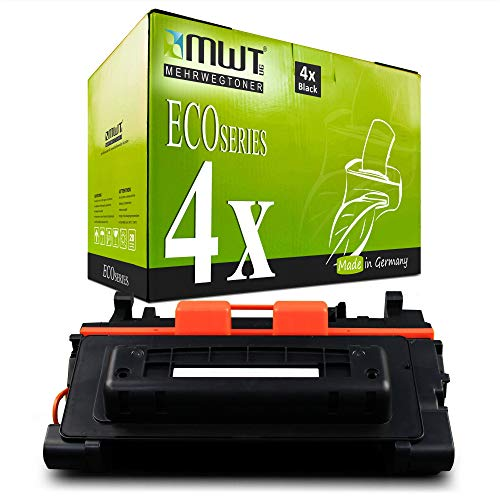 Ein schwarzer Tonerkassette liegt vor einer grünen ECOSeries Verpackung.
