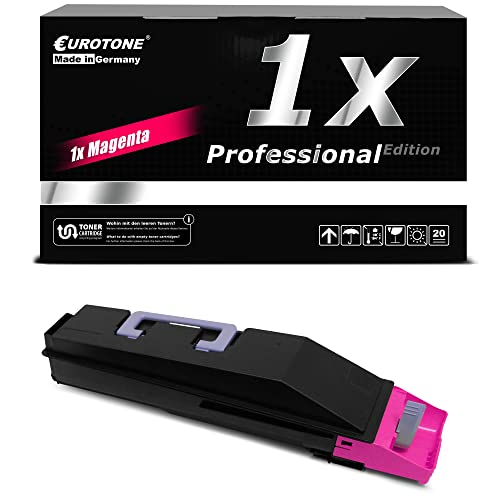Schwarze Eurotone Tonerbox, 1x Magenta, Professional Edition, mit einer Magenta Tonerkartusche.