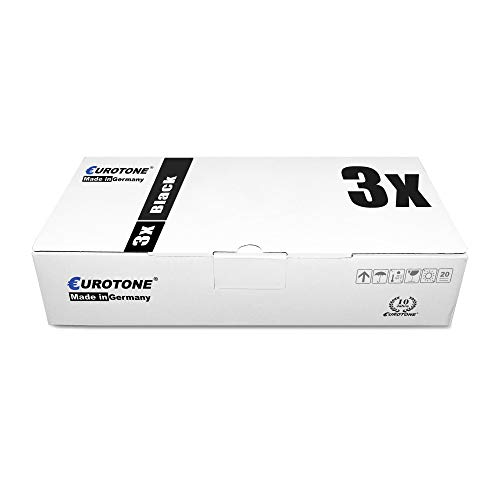Eine weiße Eurotone-Verpackungsschachtel mit schwarzer Aufschrift '3x Black' auf weißem und schwarzem Hintergrund.