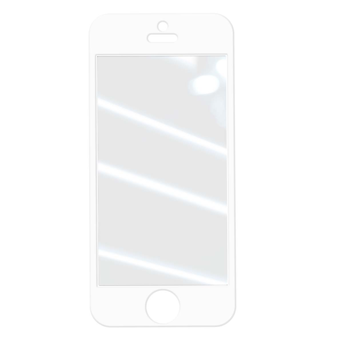 Uno smartphone bianco con schermo lucido su sfondo bianco.